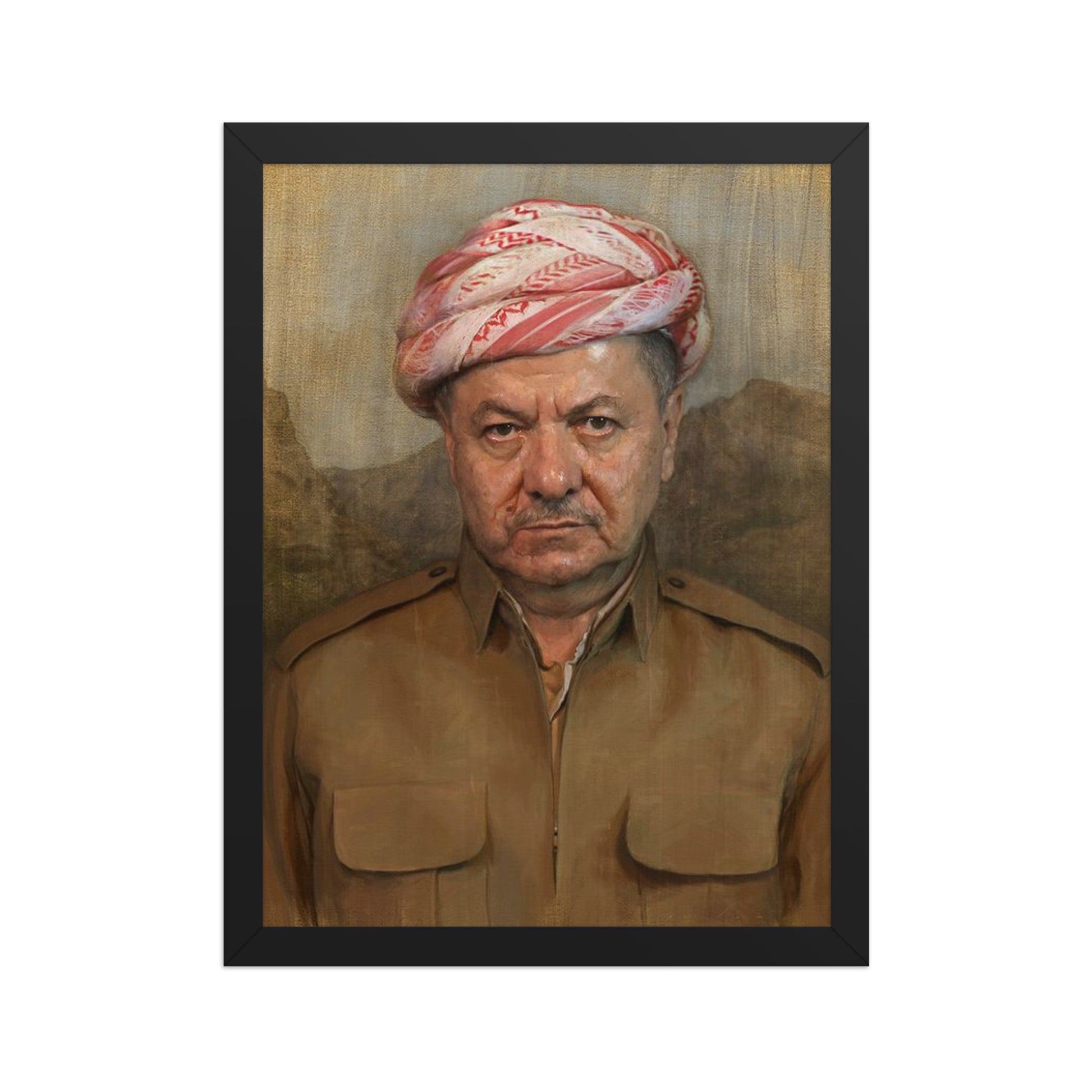 Mesut Barzani Framed Poster | Kurdish Leader Wall Art - Kurdish Wall Art Poster | MarsoniPrint