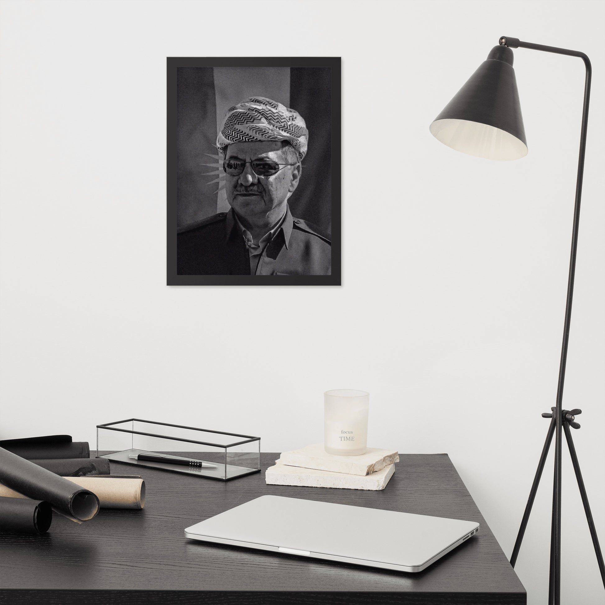 Barzani Portrait Framed Poster | Kurdish Leader Wall Art - Kurdish Wall Art Poster | MarsoniPrint