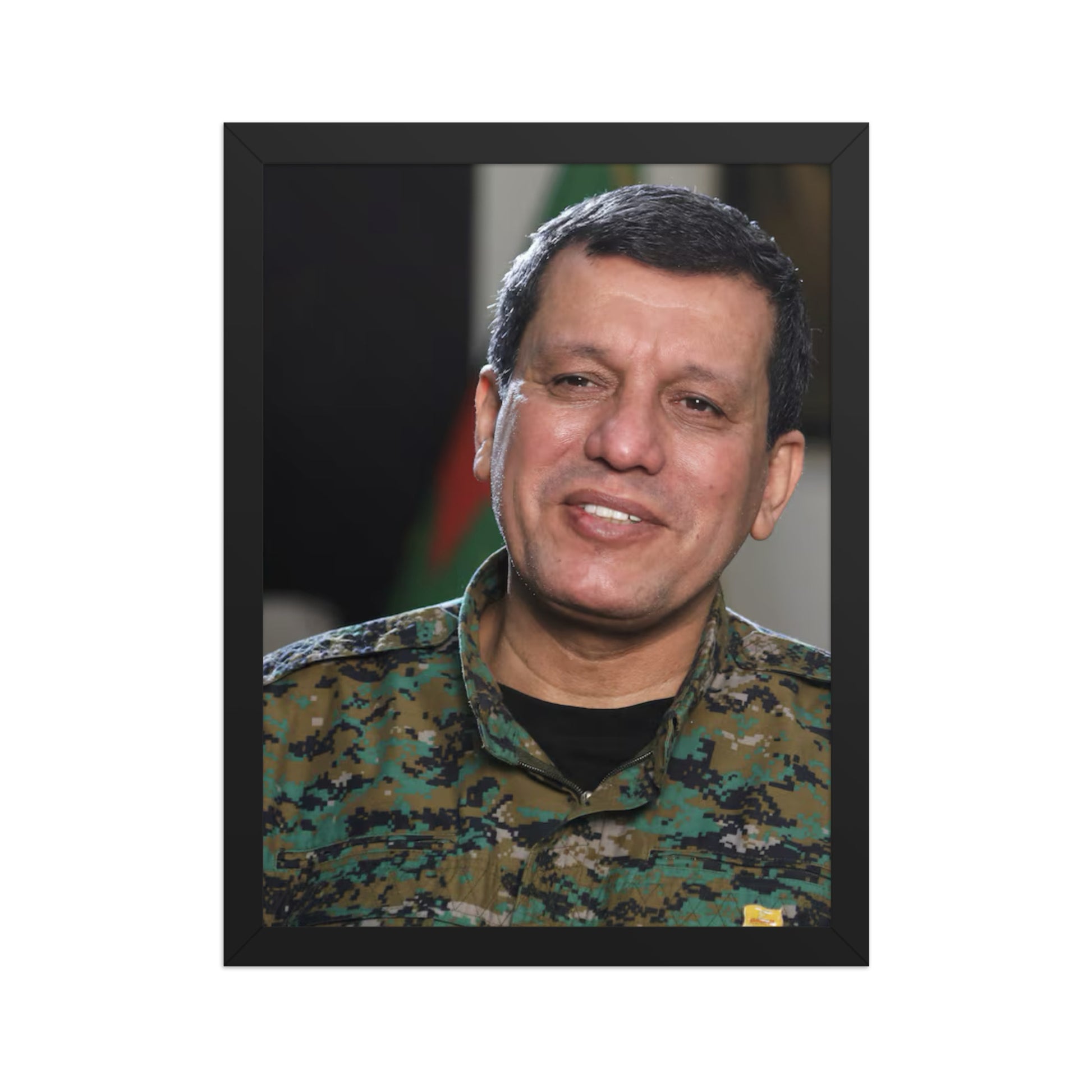 Mazlum Abdi Framed Poster | Kurdish Leader Art - Kurdish Wall Art Poster | MarsoniPrint