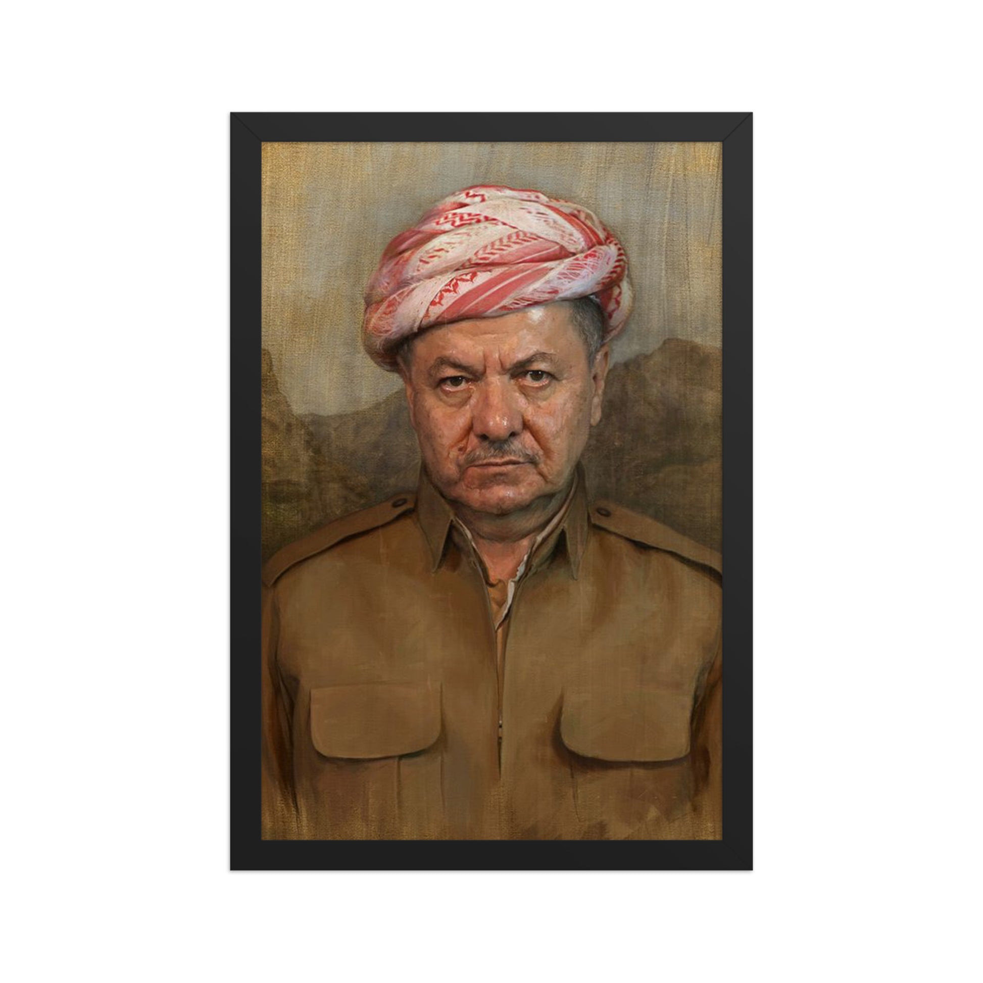 Mesut Barzani Framed Poster | Kurdish Leader Wall Art - Kurdish Wall Art Poster | MarsoniPrint