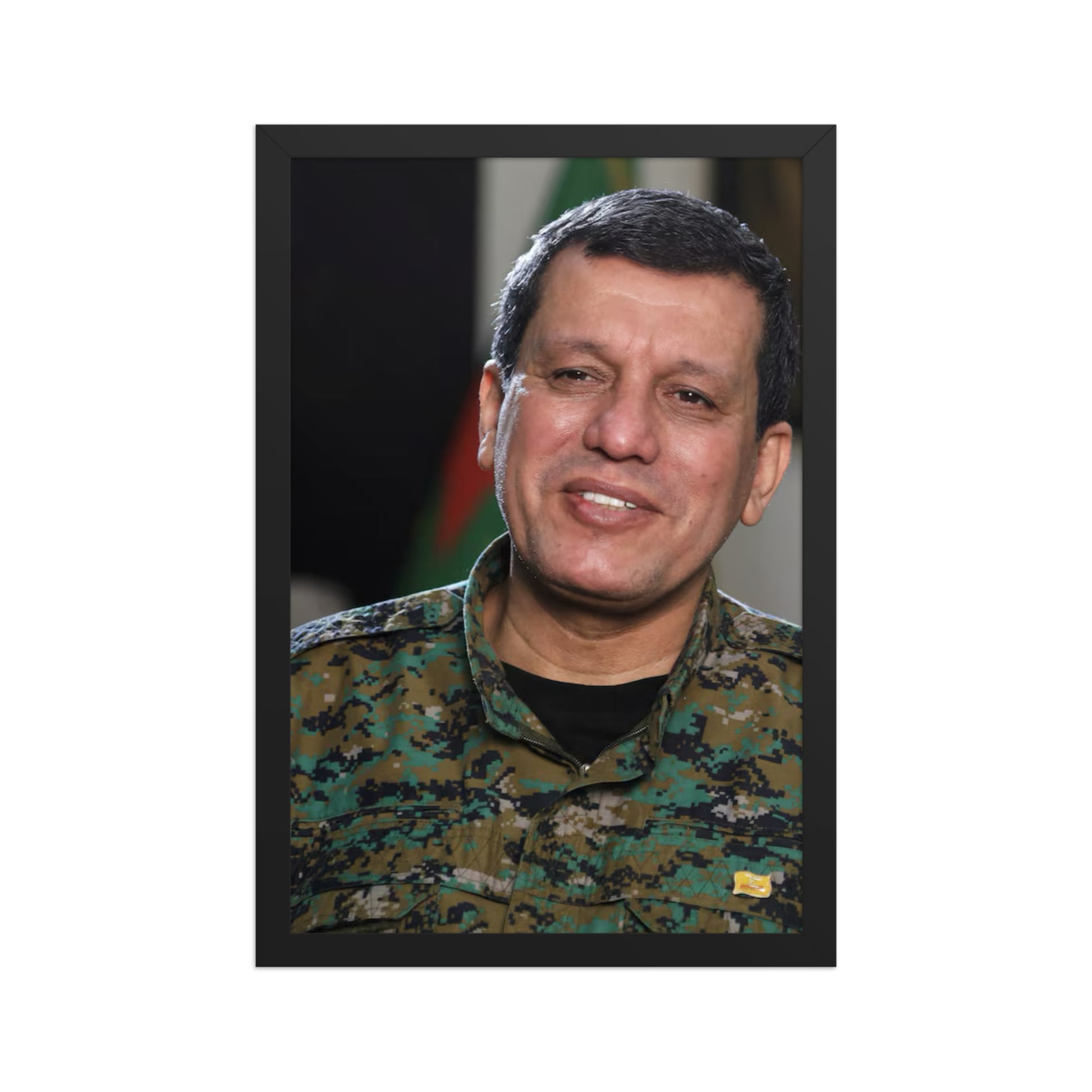 Mazlum Abdi Framed Poster | Kurdish Leader Art - Kurdish Wall Art Poster | MarsoniPrint