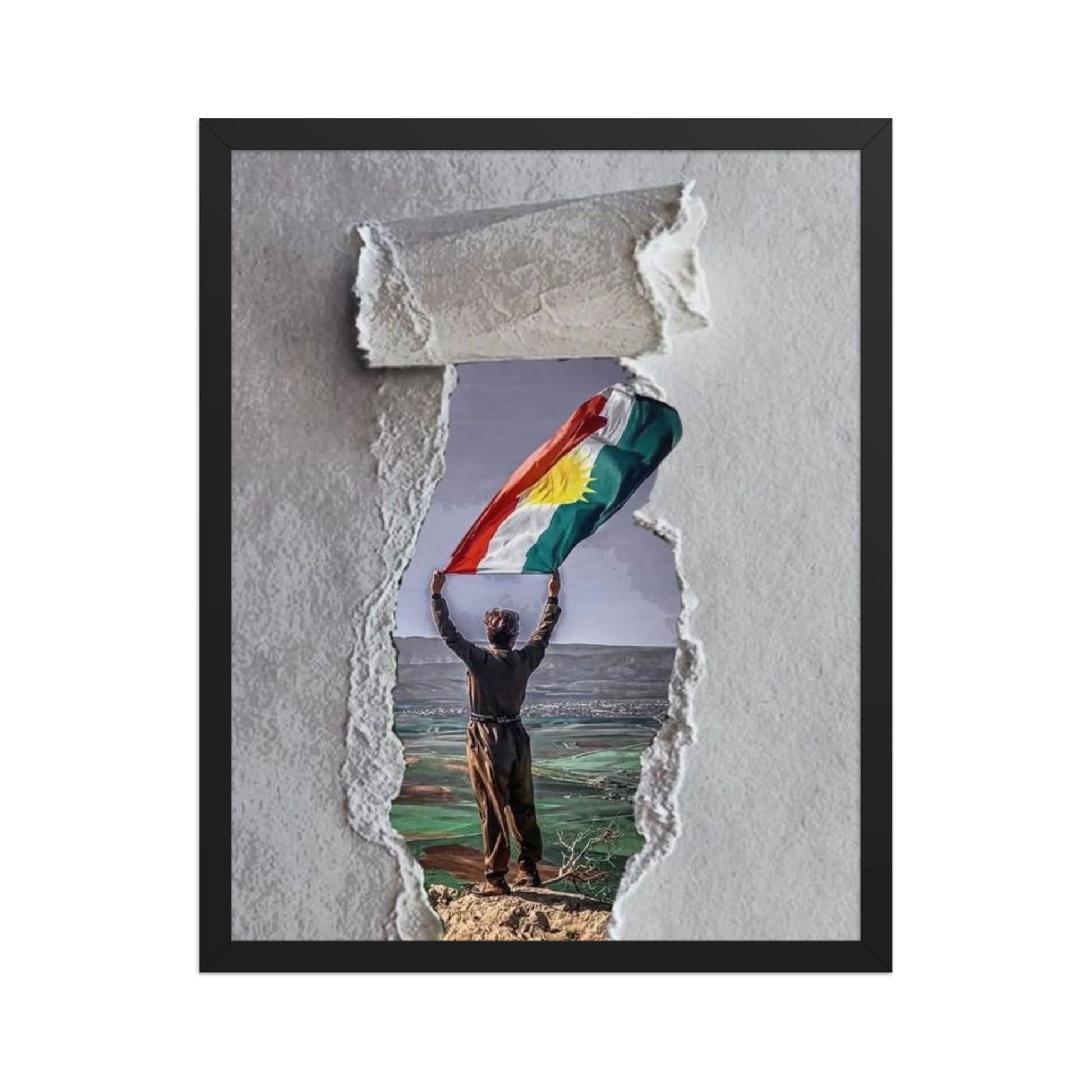 Kurdistan Flag Framed Poster | 2+2=1 Wall Art - Kurdish Wall Art Poster | MarsoniPrint