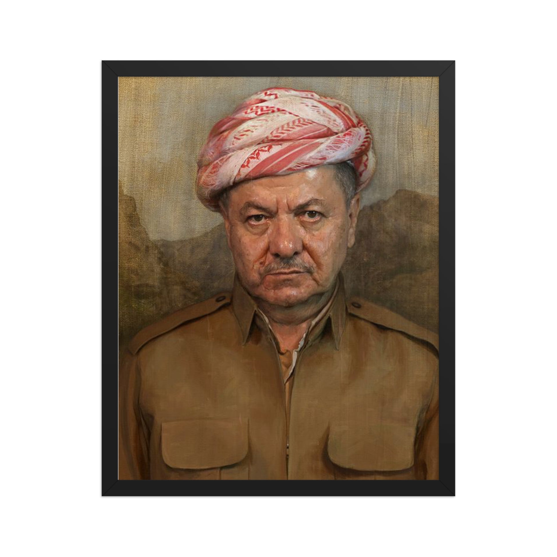 Mesut Barzani Framed Poster | Kurdish Leader Wall Art - Kurdish Wall Art Poster | MarsoniPrint