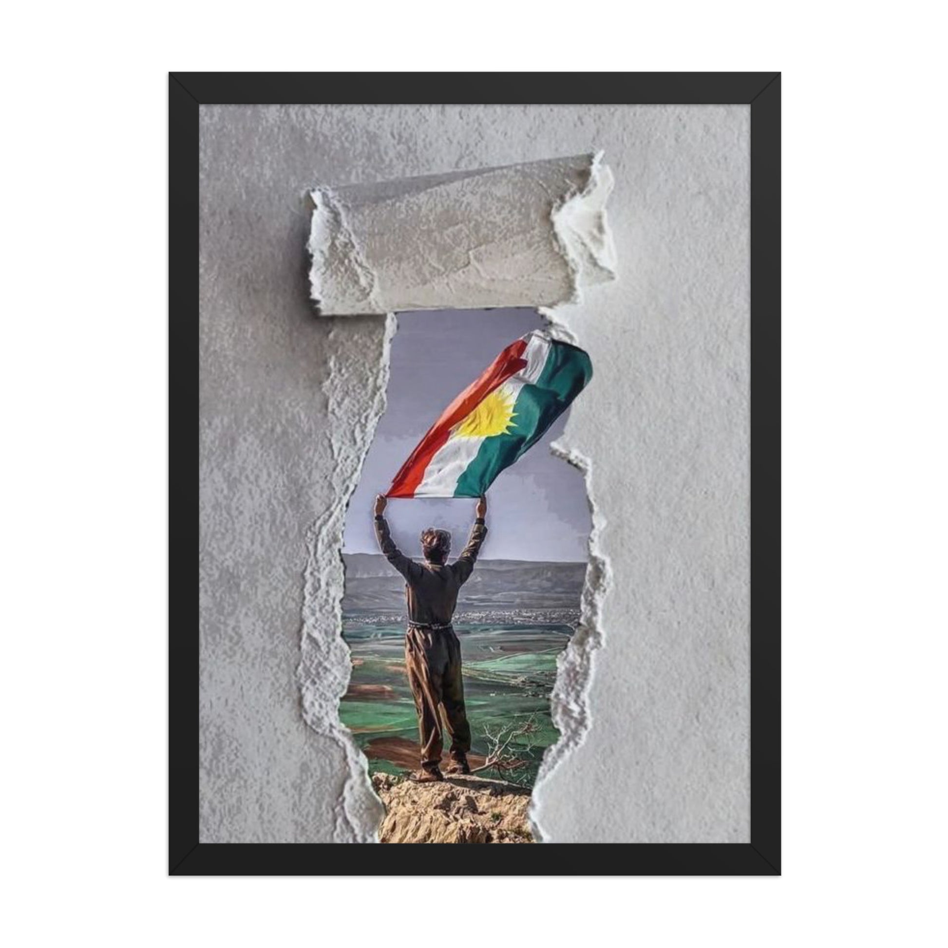 Kurdistan Flag Framed Poster | 2+2=1 Wall Art - Kurdish Wall Art Poster | MarsoniPrint