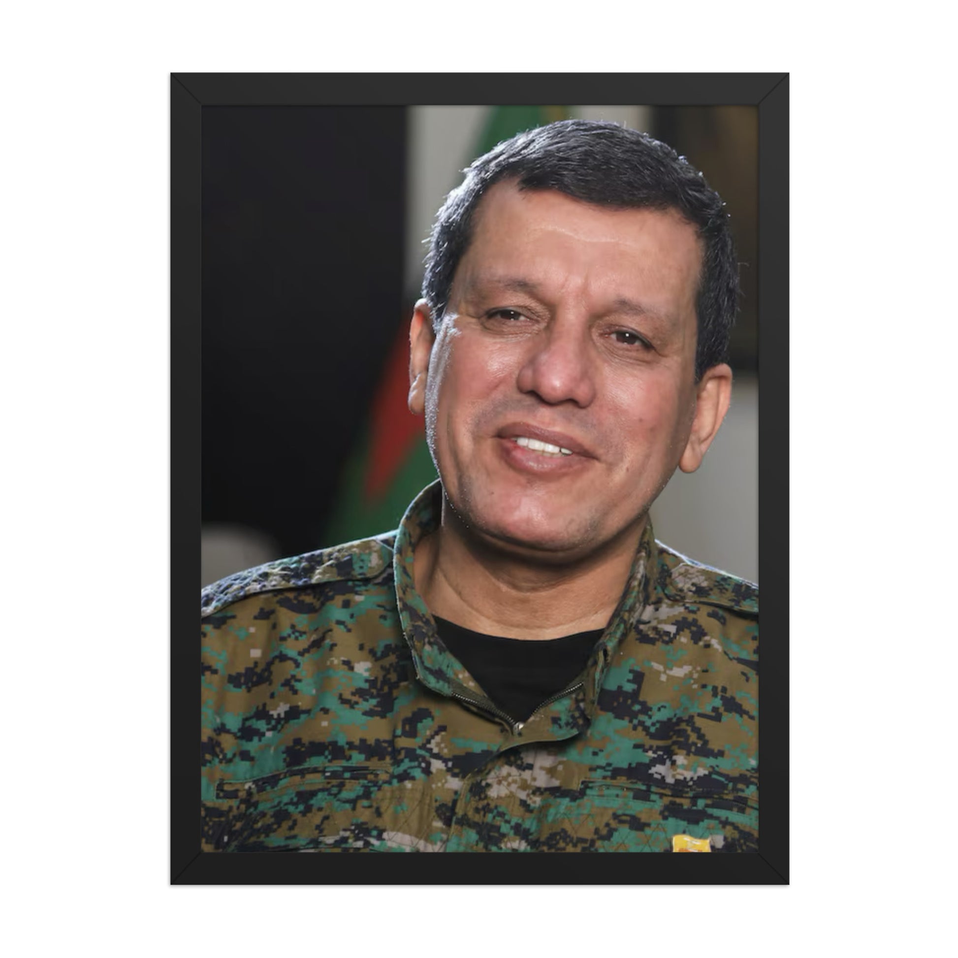 Mazlum Abdi Framed Poster | Kurdish Leader Art - Kurdish Wall Art Poster | MarsoniPrint