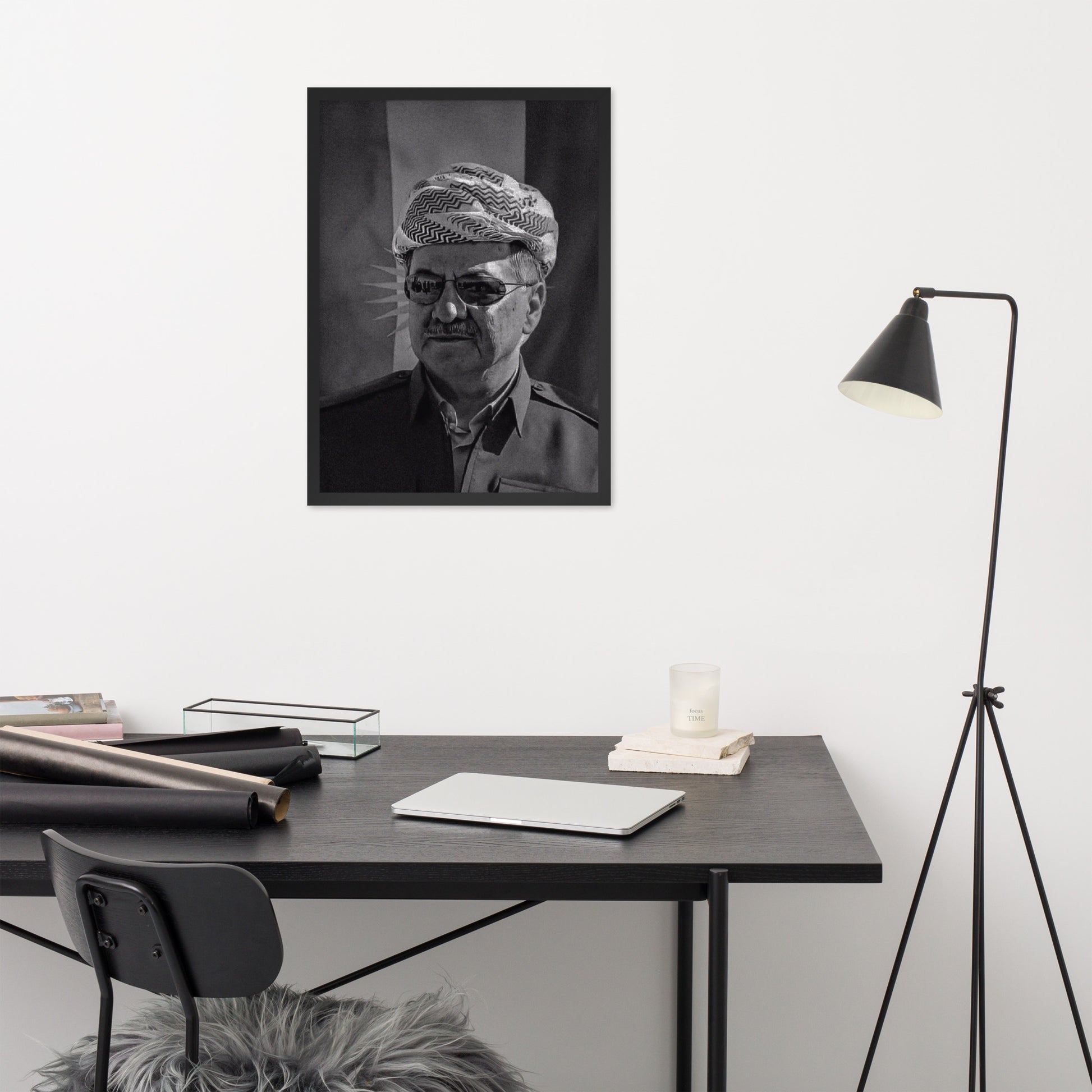 Barzani Portrait Framed Poster | Kurdish Leader Wall Art - Kurdish Wall Art Poster | MarsoniPrint