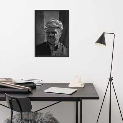 Barzani Portrait Framed Poster | Kurdish Leader Wall Art - Kurdish Wall Art Poster | MarsoniPrint