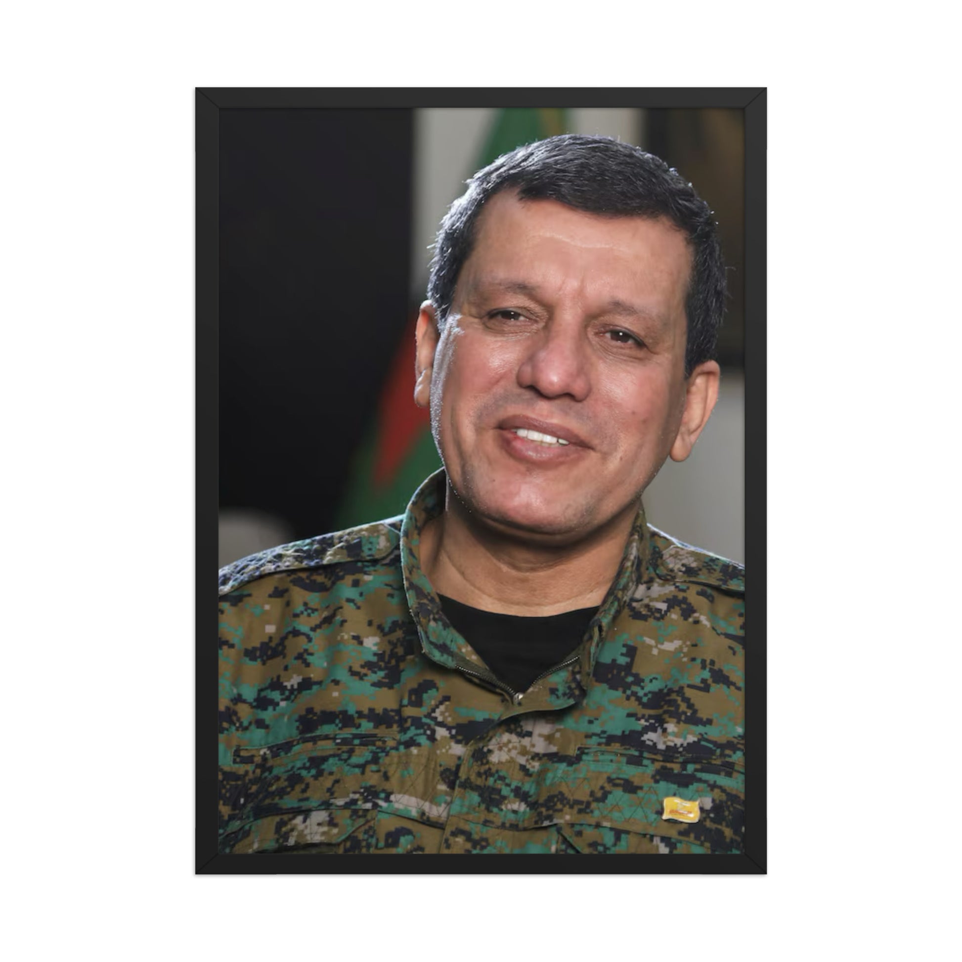 Mazlum Abdi Framed Poster | Kurdish Leader Art - Kurdish Wall Art Poster | MarsoniPrint