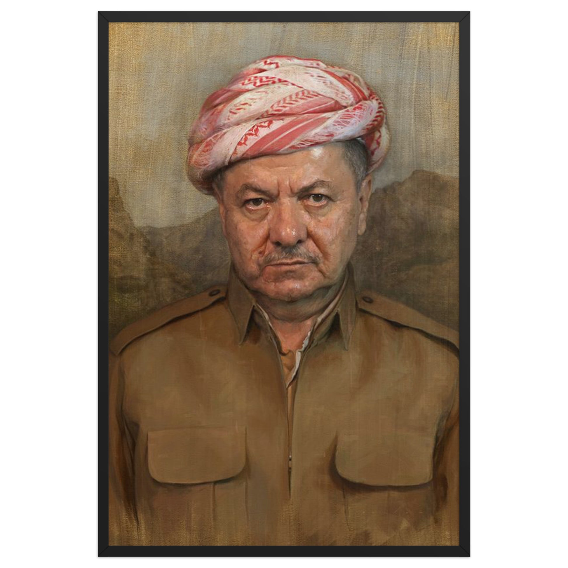 Mesut Barzani Framed Poster | Kurdish Leader Wall Art - Kurdish Wall Art Poster | MarsoniPrint