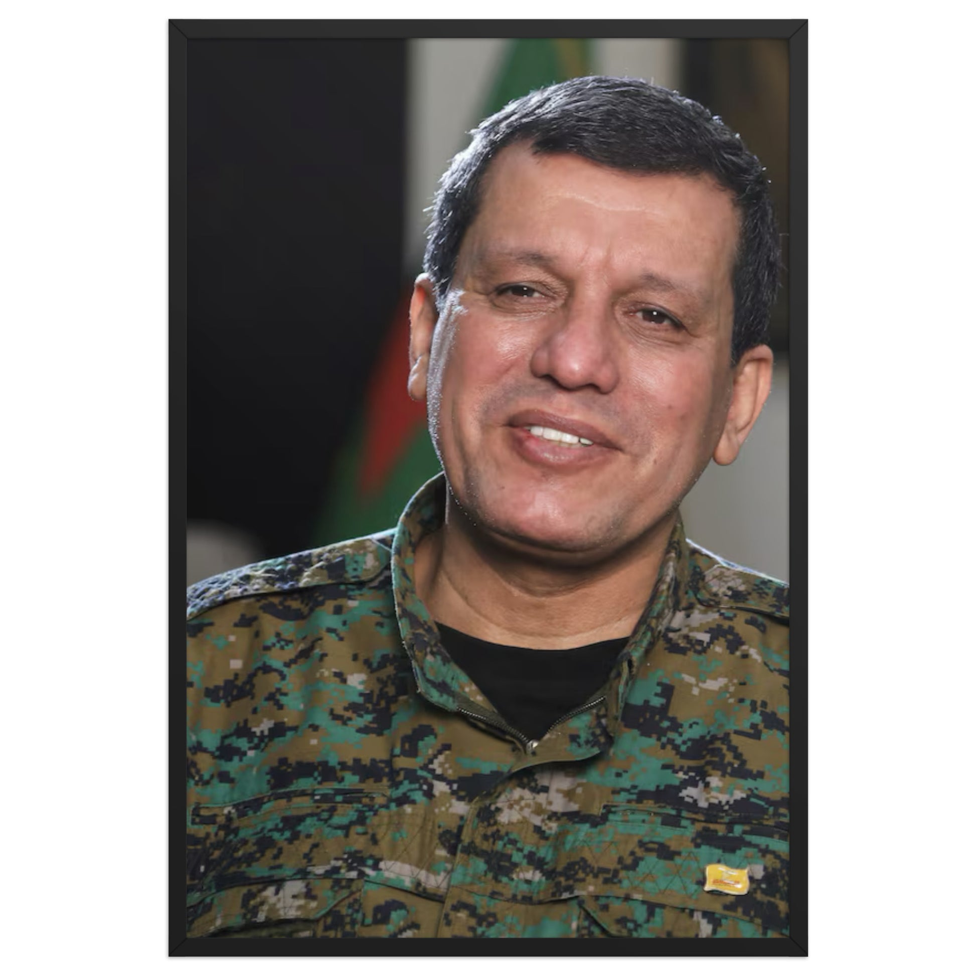 Mazlum Abdi Framed Poster | Kurdish Leader Art - Kurdish Wall Art Poster | MarsoniPrint