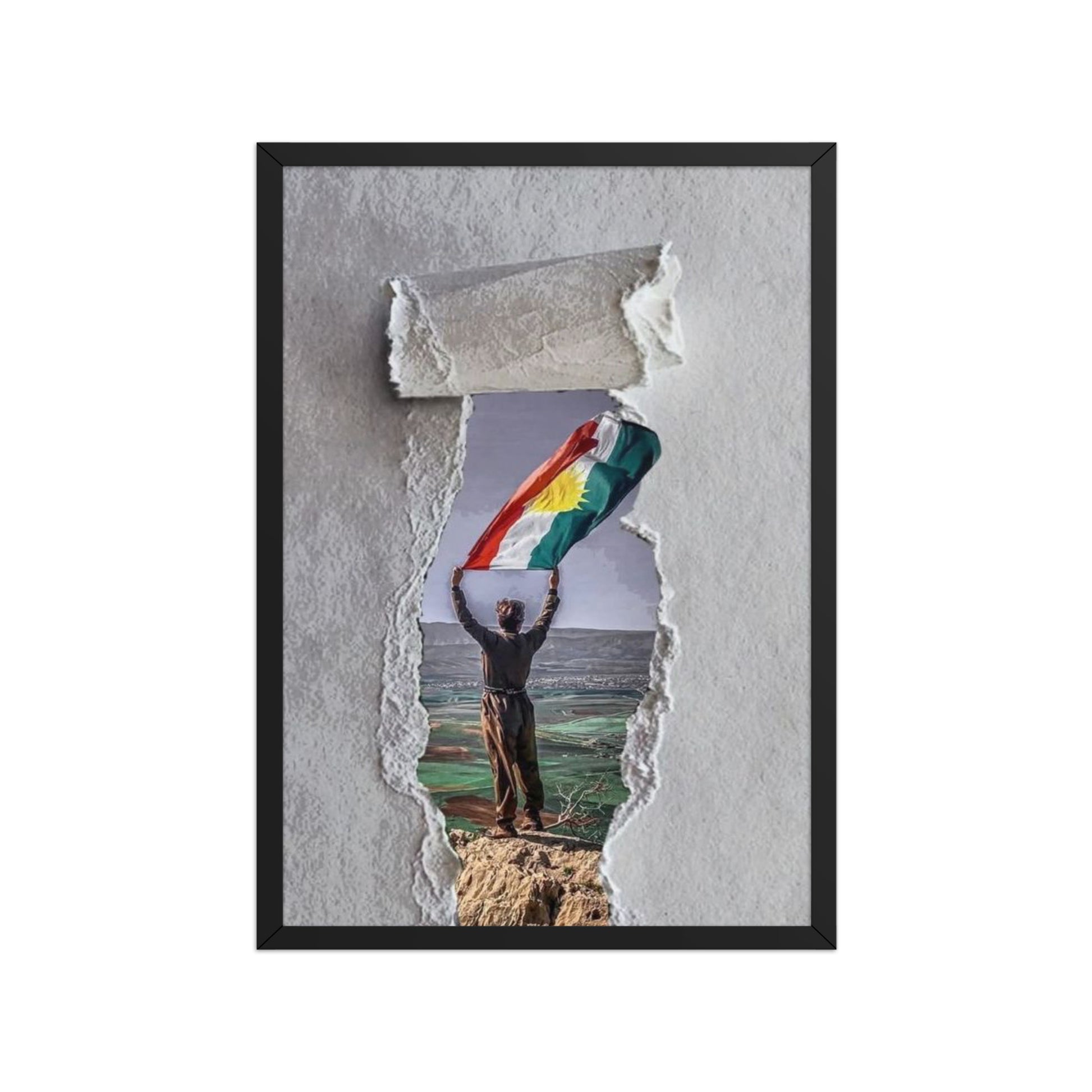 Kurdistan Flag Framed Poster | 2+2=1 Wall Art - Kurdish Wall Art Poster | MarsoniPrint