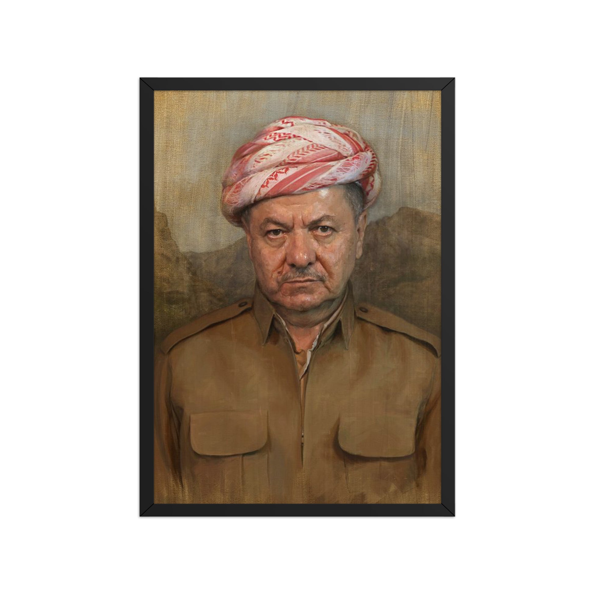 Mesut Barzani Framed Poster | Kurdish Leader Wall Art - Kurdish Wall Art Poster | MarsoniPrint