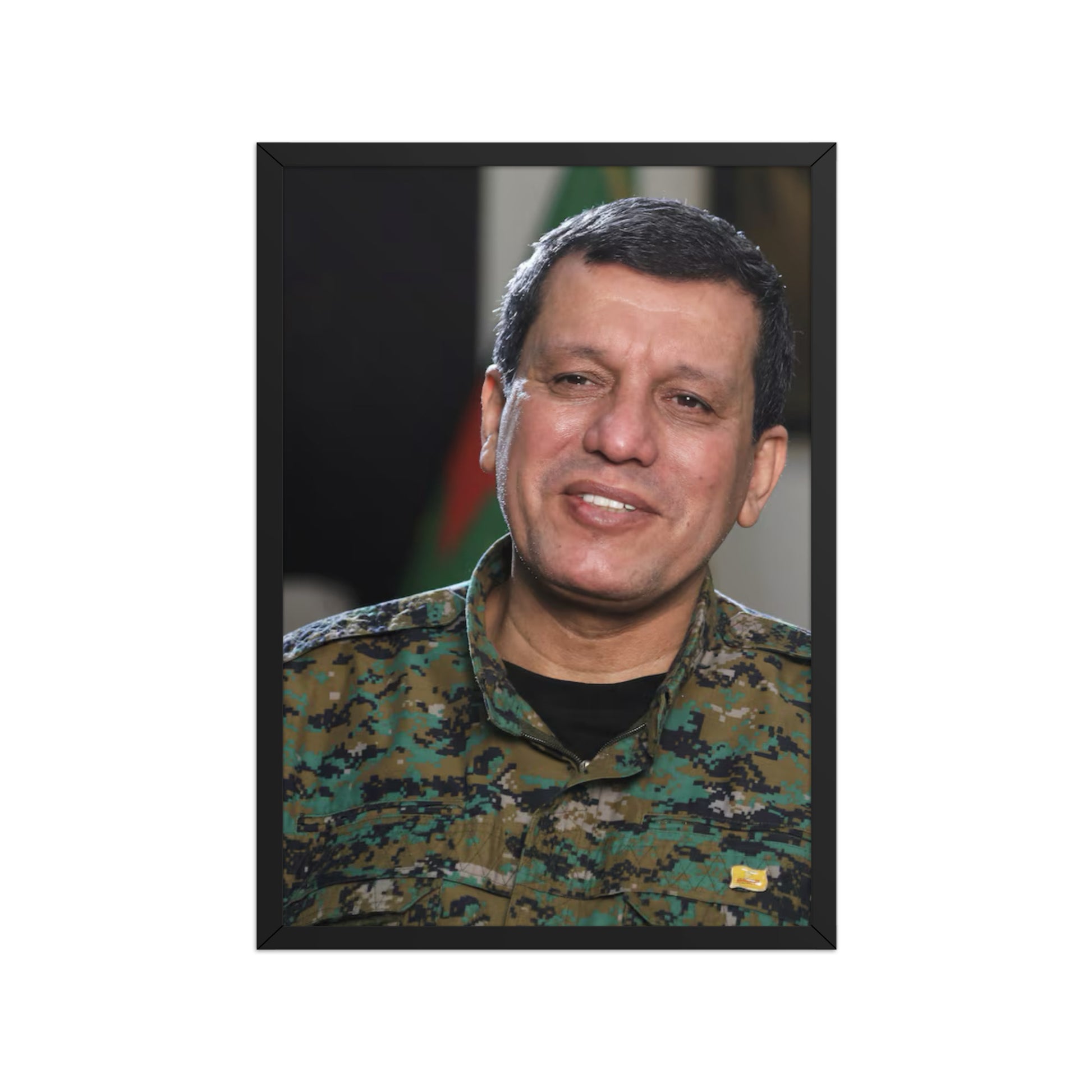 Mazlum Abdi Framed Poster | Kurdish Leader Art - Kurdish Wall Art Poster | MarsoniPrint
