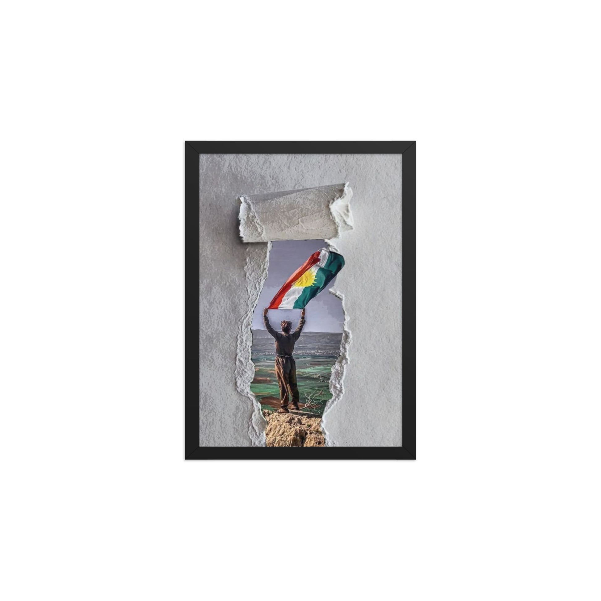 Kurdistan Flag Framed Poster | 2+2=1 Wall Art - Kurdish Wall Art Poster | MarsoniPrint