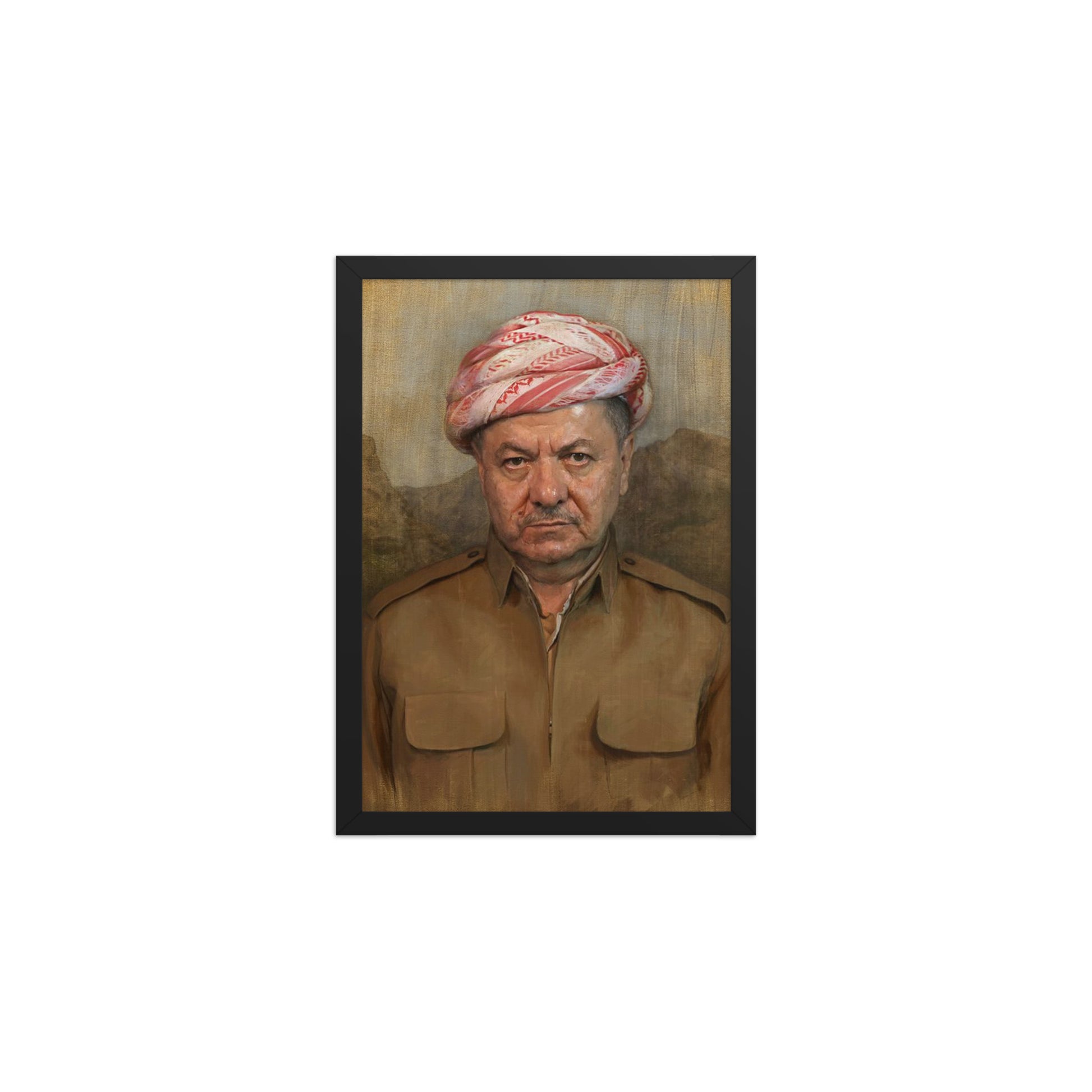 Mesut Barzani Framed Poster | Kurdish Leader Wall Art - Kurdish Wall Art Poster | MarsoniPrint