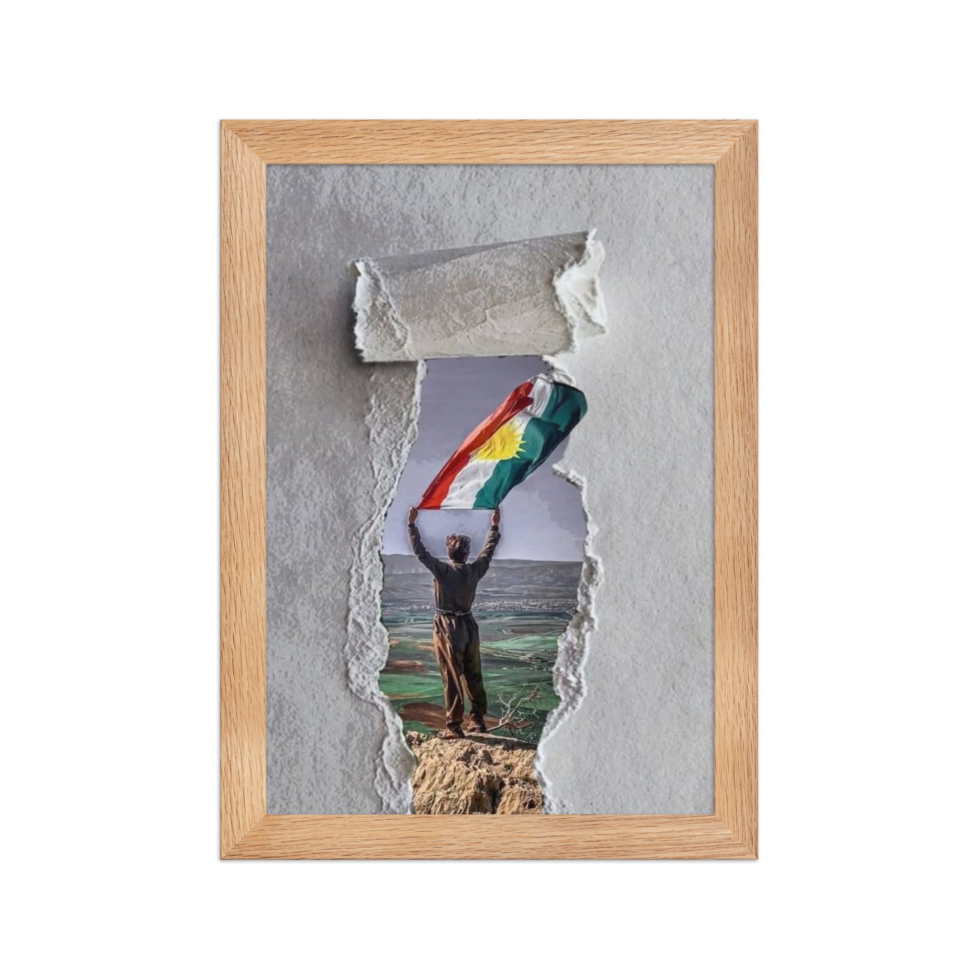 Kurdistan Flag Framed Poster | 2+2=1 Wall Art - Kurdish Wall Art Poster | MarsoniPrint