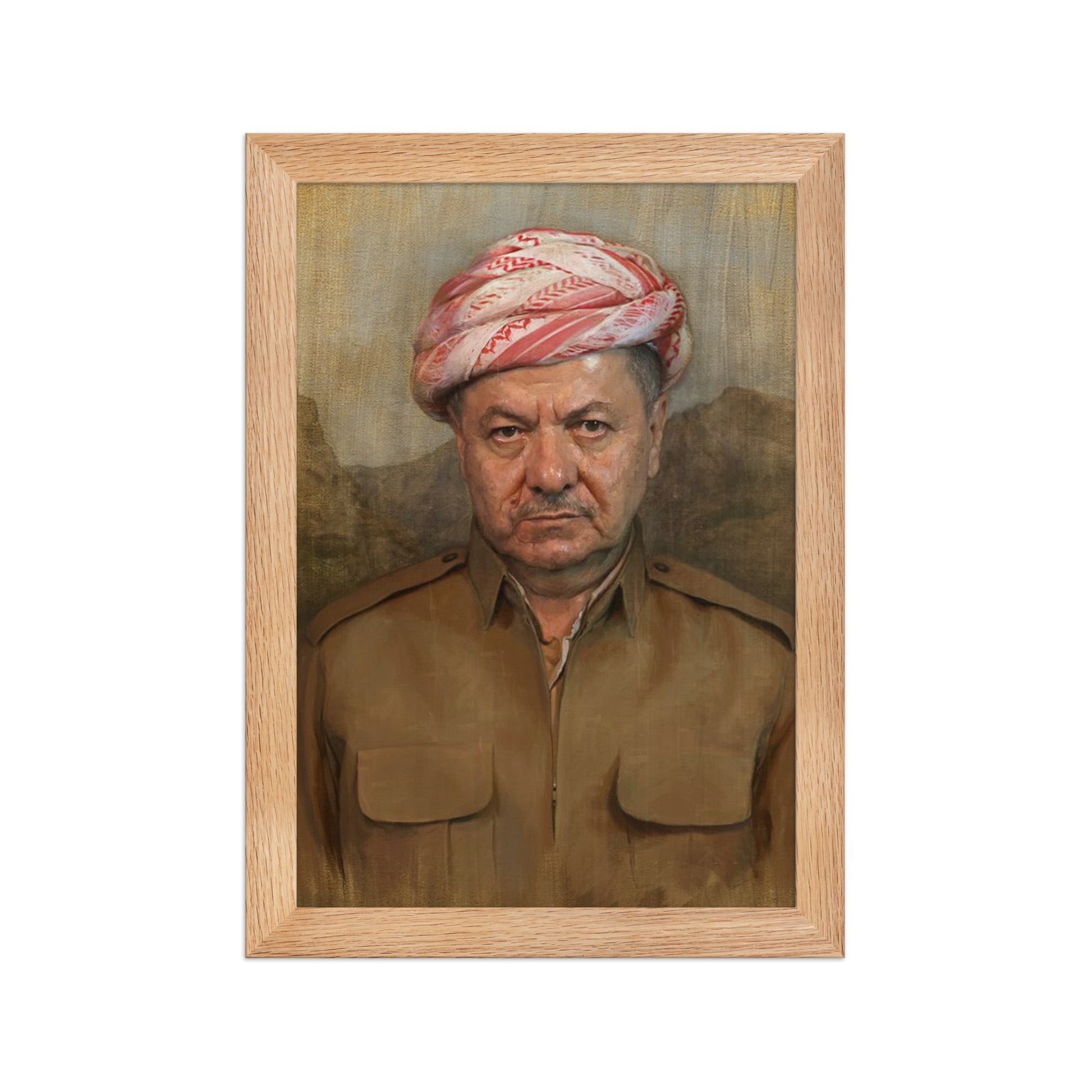 Mesut Barzani Framed Poster | Kurdish Leader Wall Art - Kurdish Wall Art Poster | MarsoniPrint