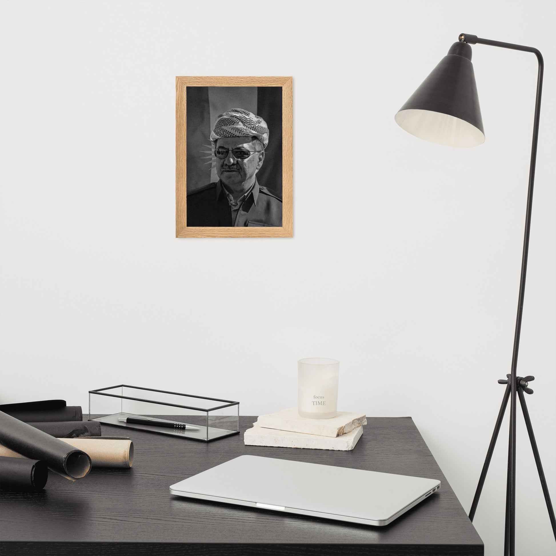 Barzani Portrait Framed Poster | Kurdish Leader Wall Art - Kurdish Wall Art Poster | MarsoniPrint