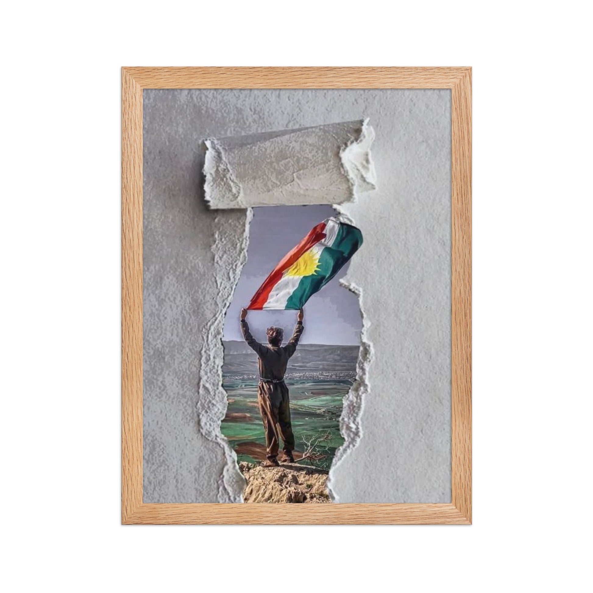 Kurdistan Flag Framed Poster | 2+2=1 Wall Art - Kurdish Wall Art Poster | MarsoniPrint