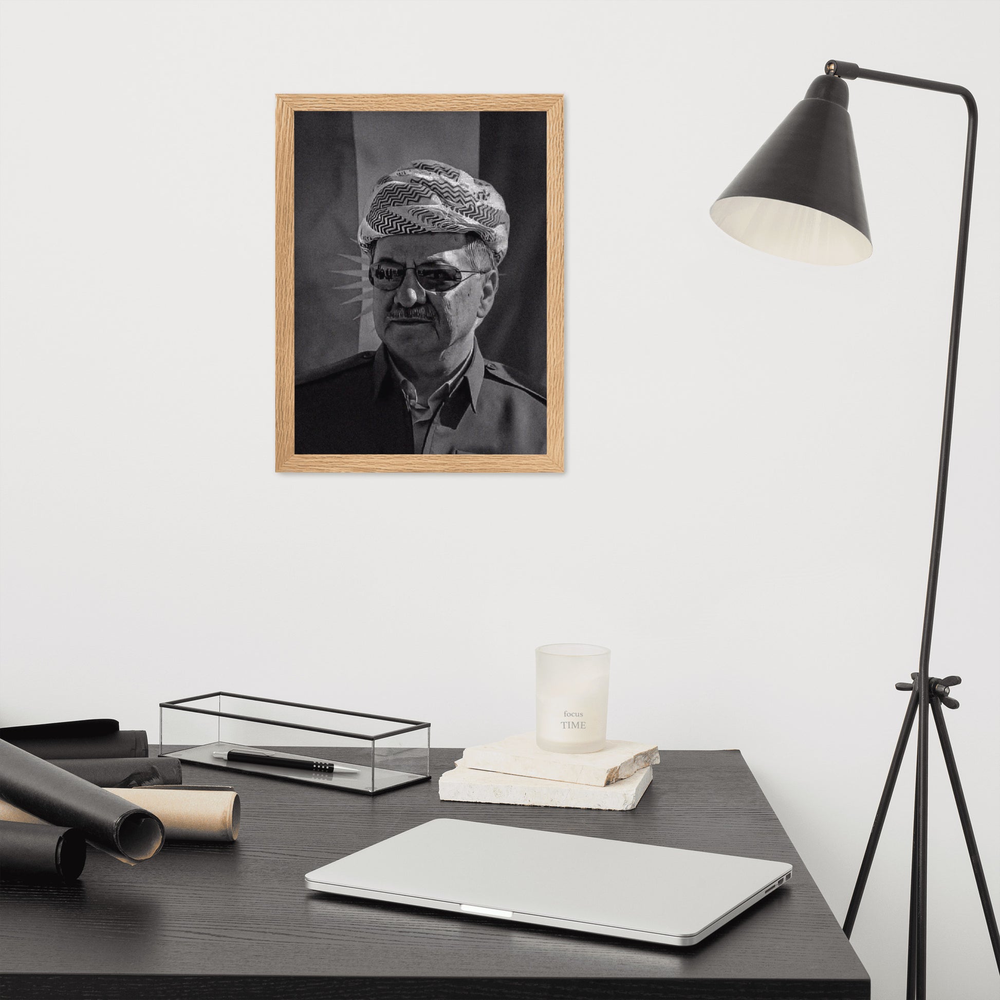 Barzani Portrait Framed Poster | Kurdish Leader Wall Art - Kurdish Wall Art Poster | MarsoniPrint