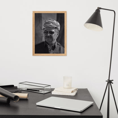 Barzani Portrait Framed Poster | Kurdish Leader Wall Art - Kurdish Wall Art Poster | MarsoniPrint