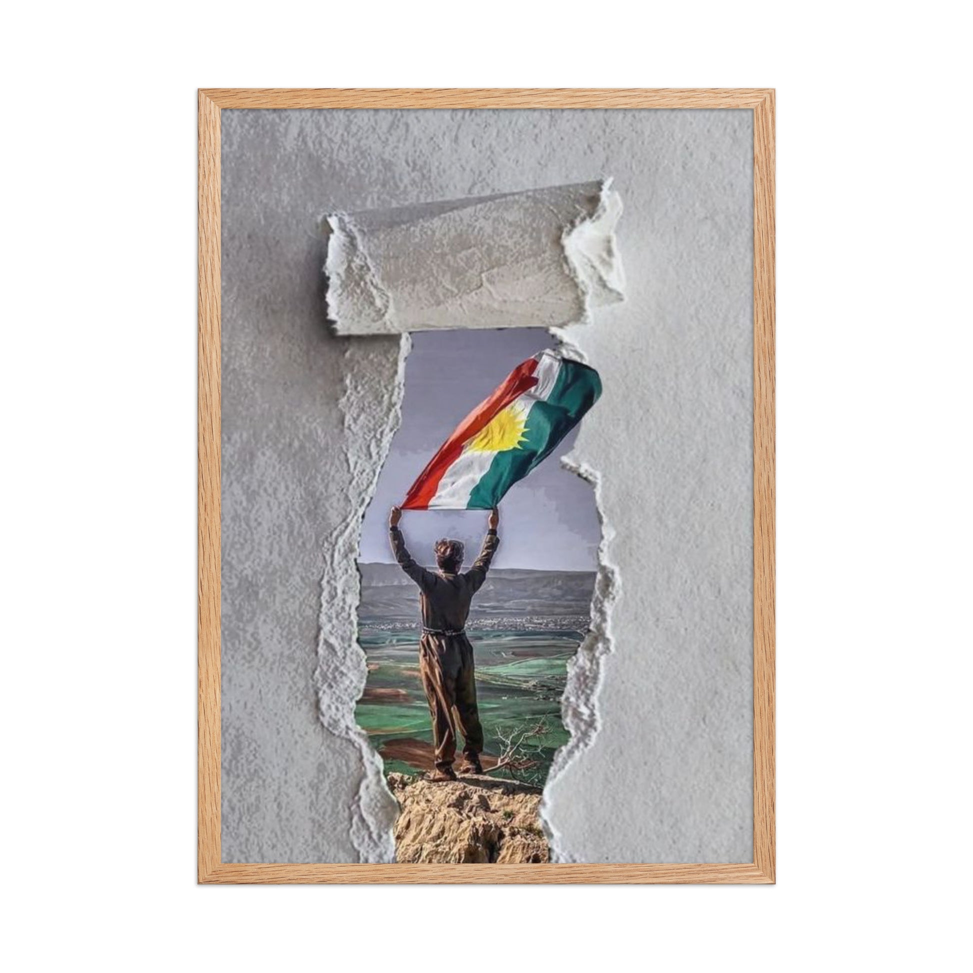 Kurdistan Flag Framed Poster | 2+2=1 Wall Art - Kurdish Wall Art Poster | MarsoniPrint