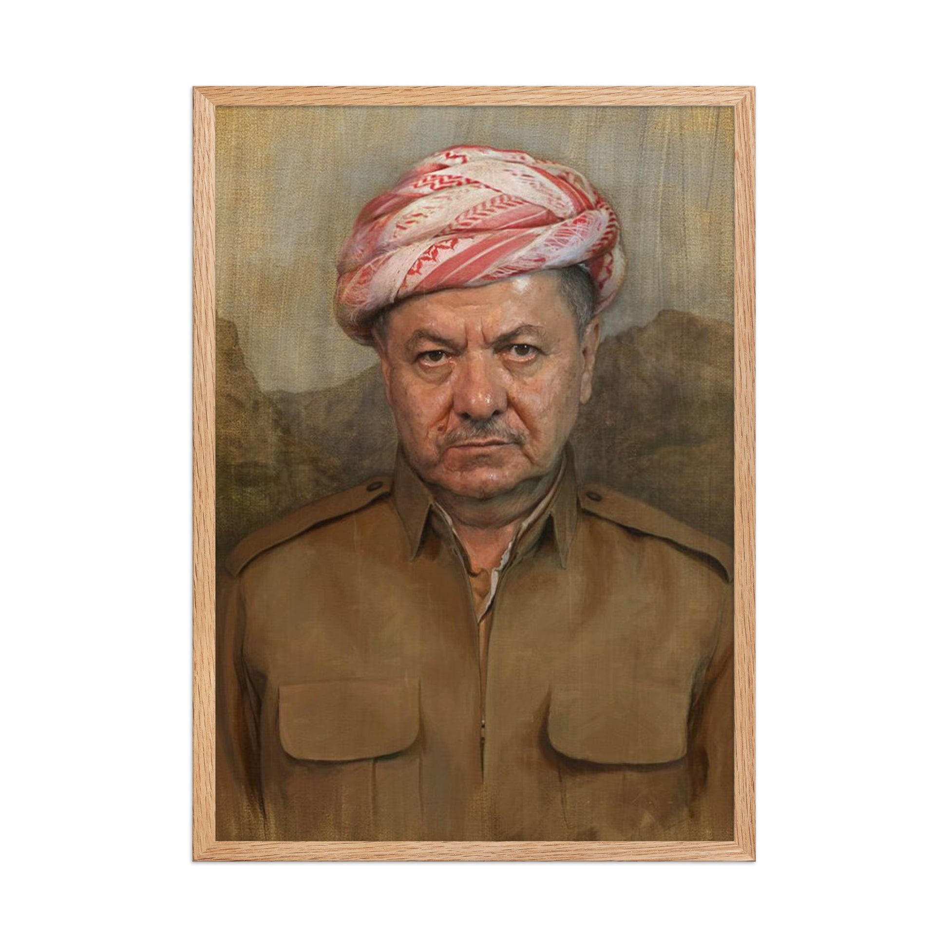 Mesut Barzani Framed Poster | Kurdish Leader Wall Art - Kurdish Wall Art Poster | MarsoniPrint