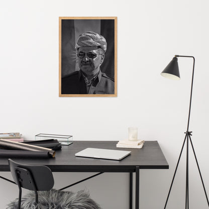 Barzani Portrait Framed Poster | Kurdish Leader Wall Art - Kurdish Wall Art Poster | MarsoniPrint
