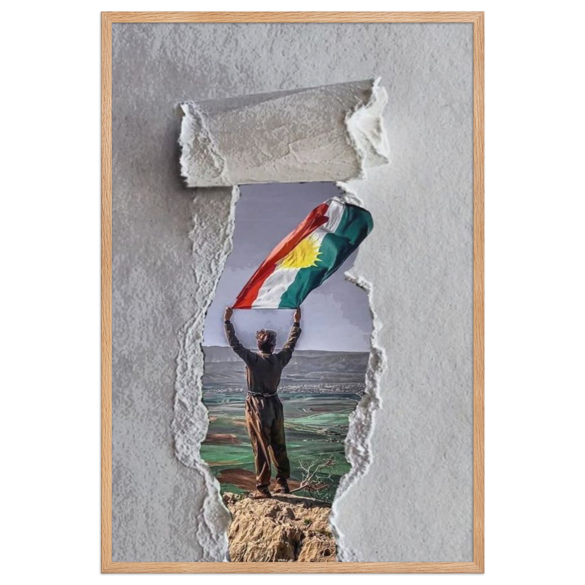 Kurdistan Flag Framed Poster | 2+2=1 Wall Art - Kurdish Wall Art Poster | MarsoniPrint