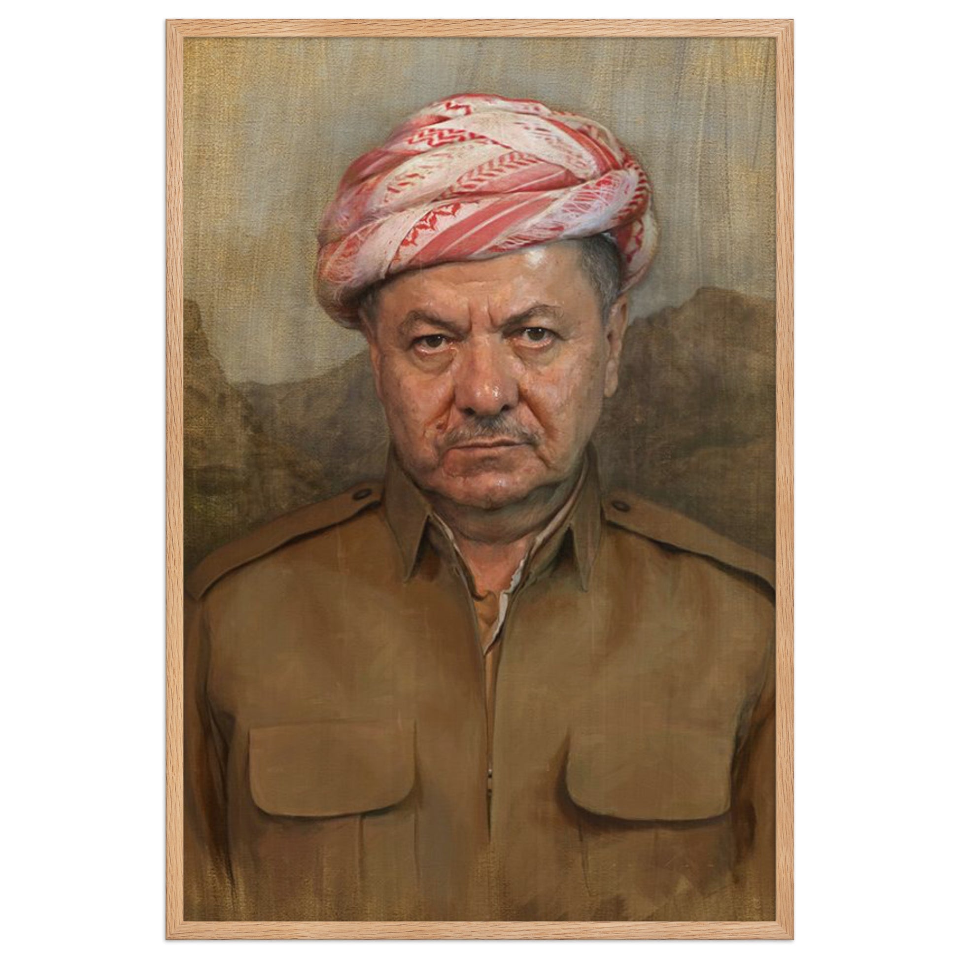 Mesut Barzani Framed Poster | Kurdish Leader Wall Art - Kurdish Wall Art Poster | MarsoniPrint
