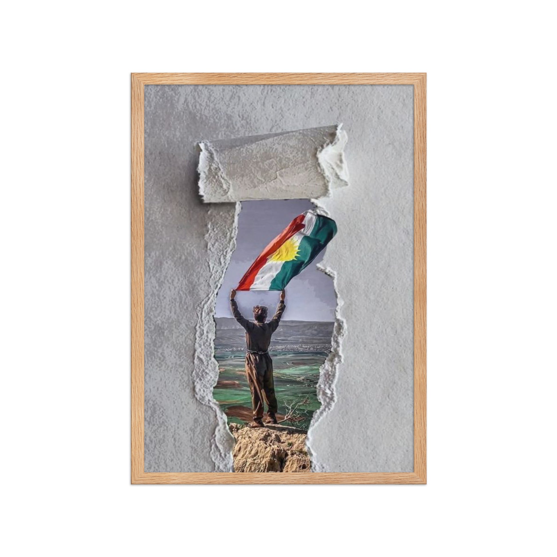 Kurdistan Flag Framed Poster | 2+2=1 Wall Art - Kurdish Wall Art Poster | MarsoniPrint