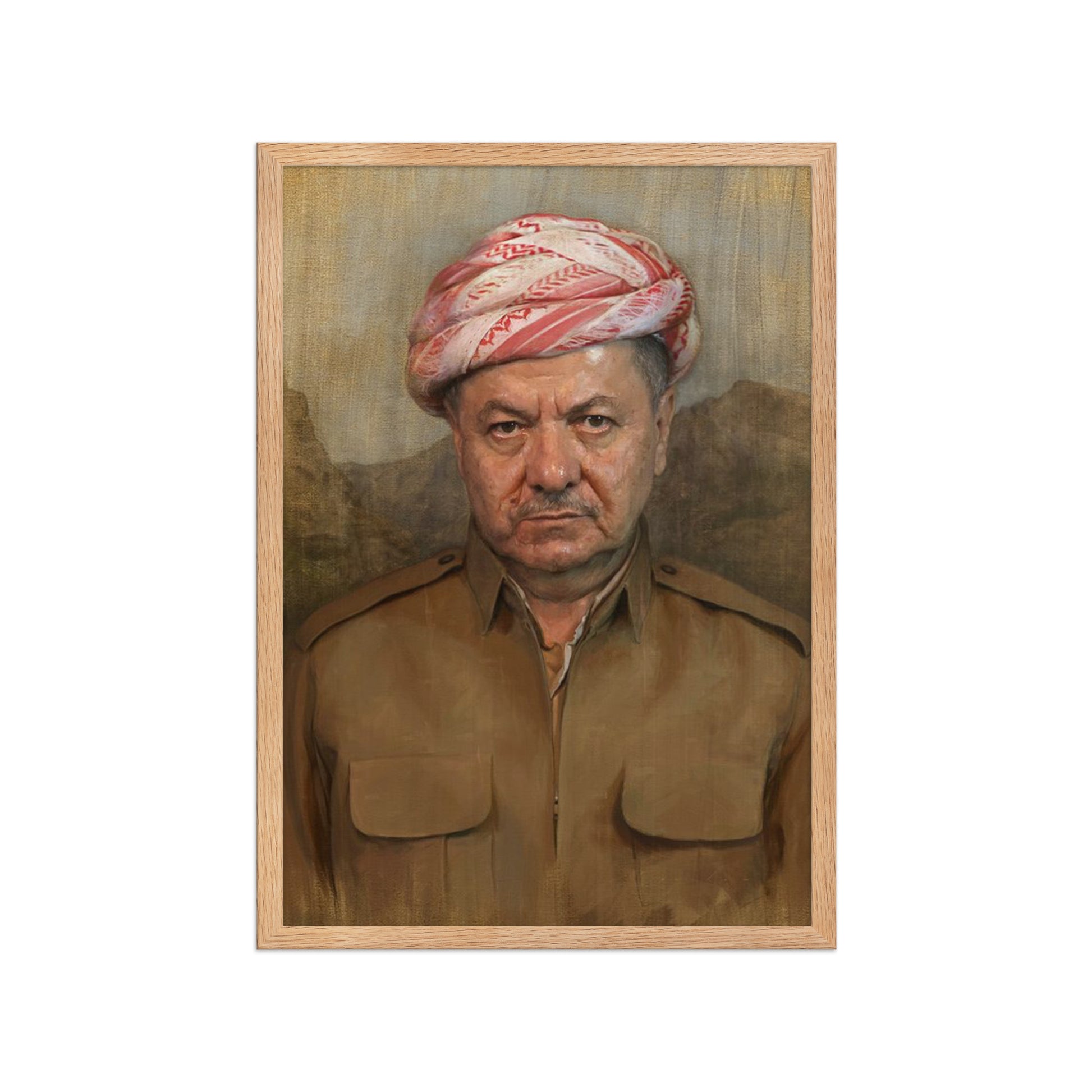 Mesut Barzani Framed Poster | Kurdish Leader Wall Art - Kurdish Wall Art Poster | MarsoniPrint
