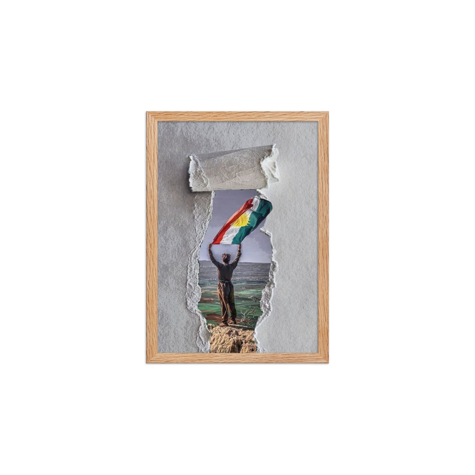 Kurdistan Flag Framed Poster | 2+2=1 Wall Art - Kurdish Wall Art Poster | MarsoniPrint