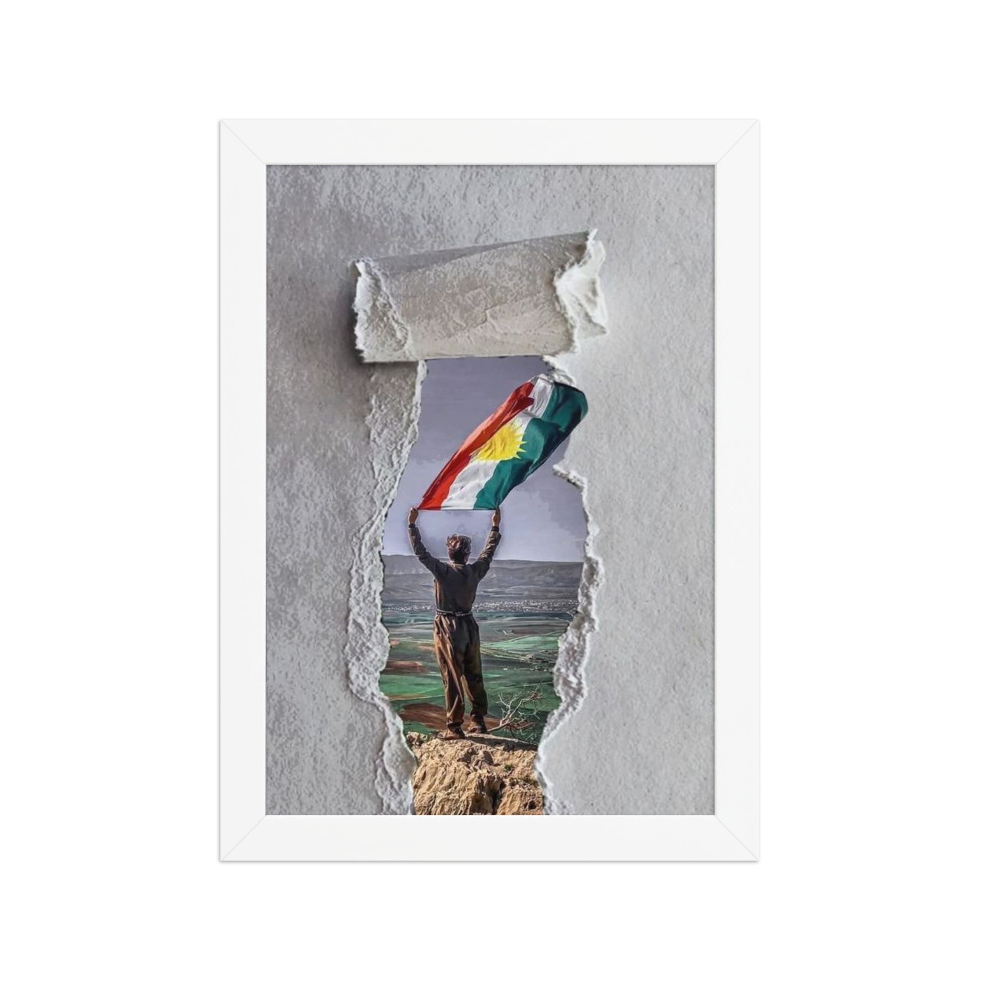 Kurdistan Flag Framed Poster | 2+2=1 Wall Art - Kurdish Wall Art Poster | MarsoniPrint