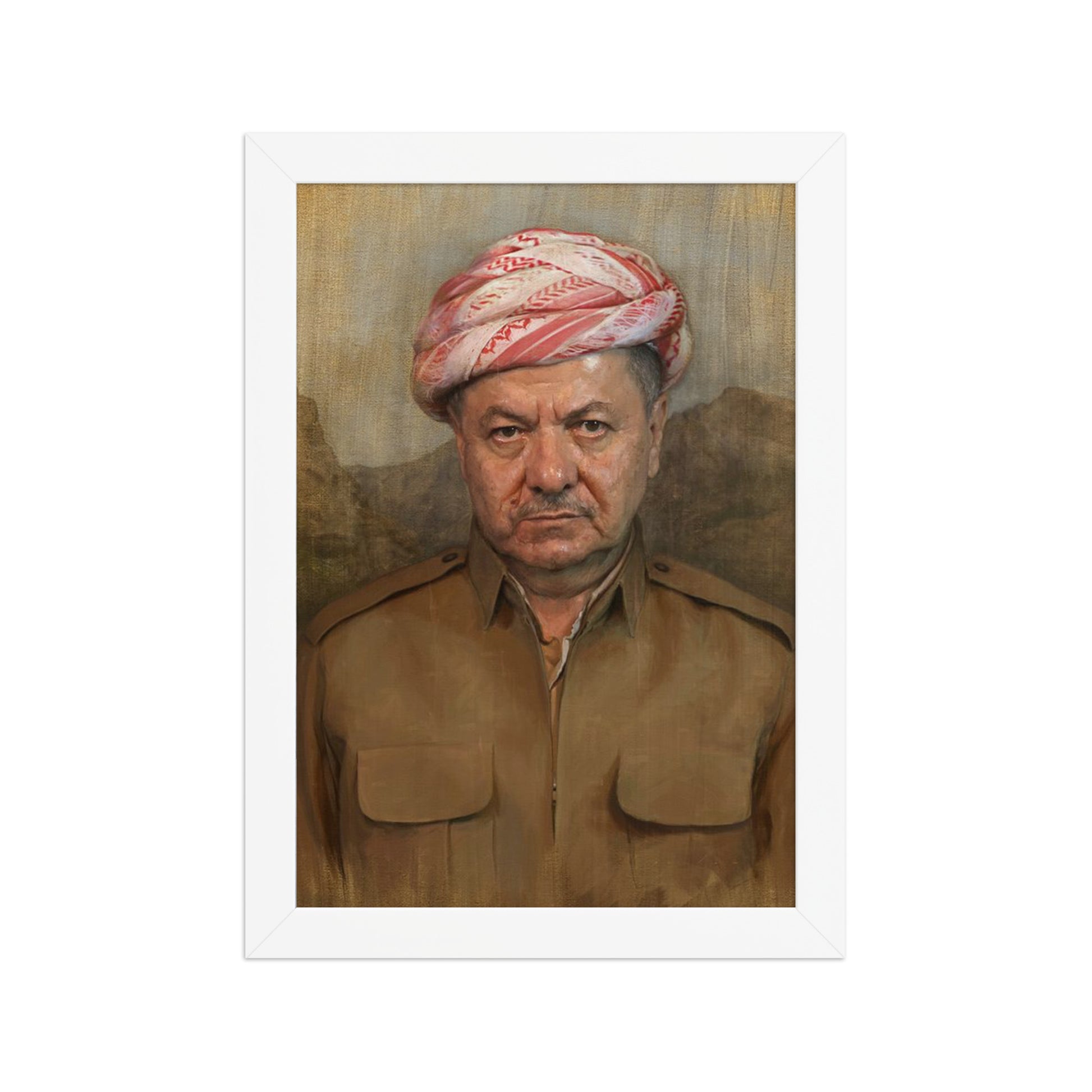 Mesut Barzani Framed Poster | Kurdish Leader Wall Art - Kurdish Wall Art Poster | MarsoniPrint