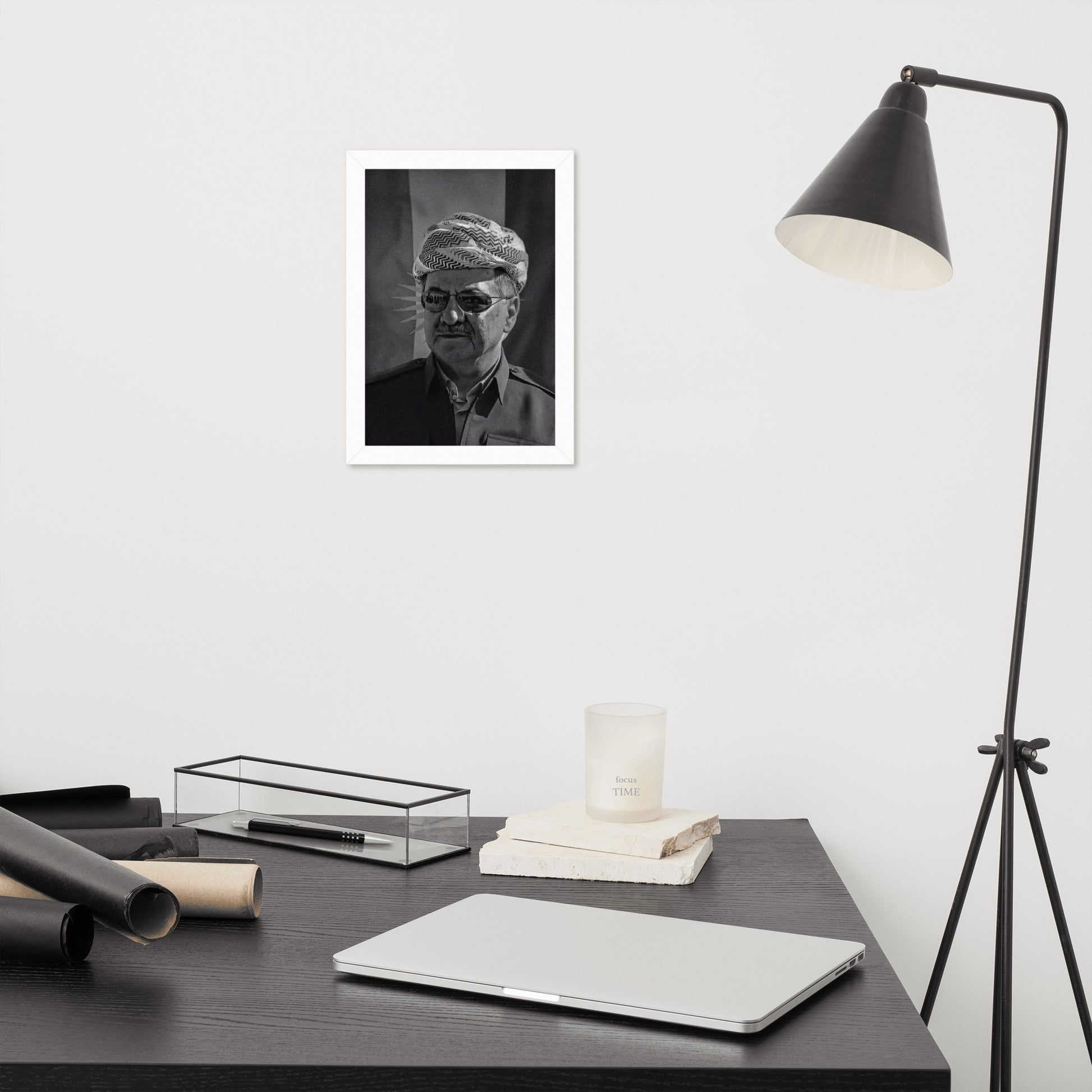 Barzani Portrait Framed Poster | Kurdish Leader Wall Art - Kurdish Wall Art Poster | MarsoniPrint