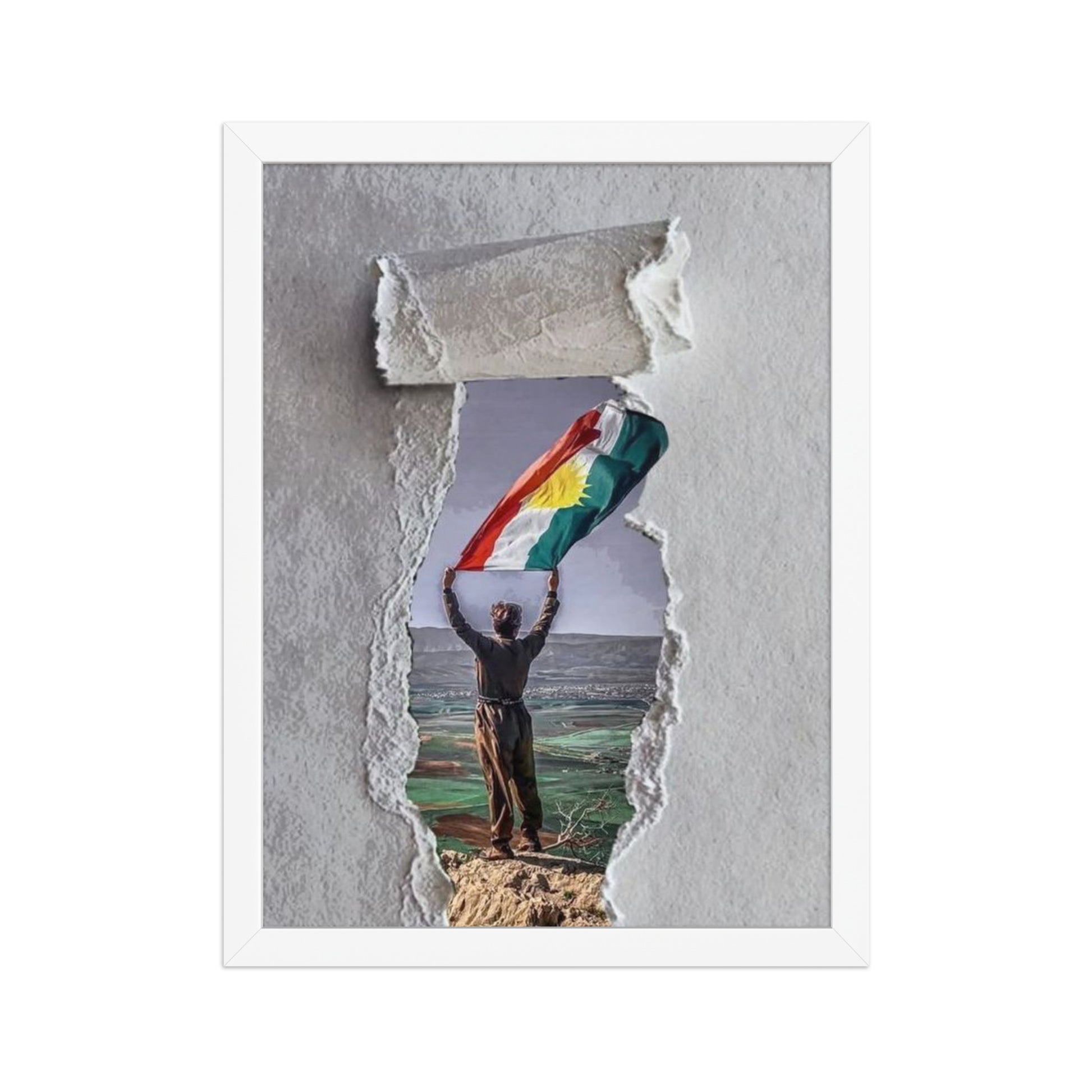 Kurdistan Flag Framed Poster | 2+2=1 Wall Art - Kurdish Wall Art Poster | MarsoniPrint