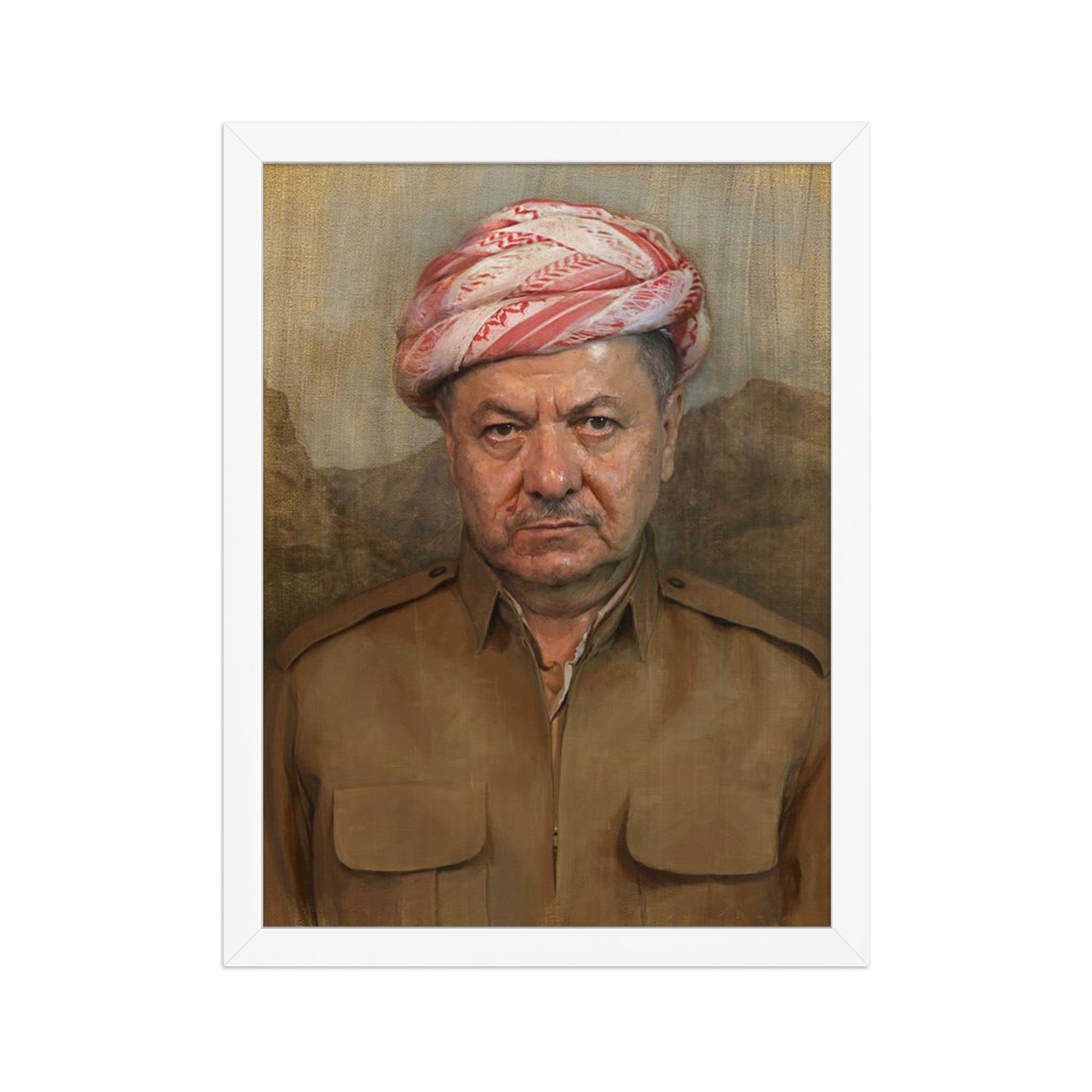Mesut Barzani Framed Poster | Kurdish Leader Wall Art - Kurdish Wall Art Poster | MarsoniPrint