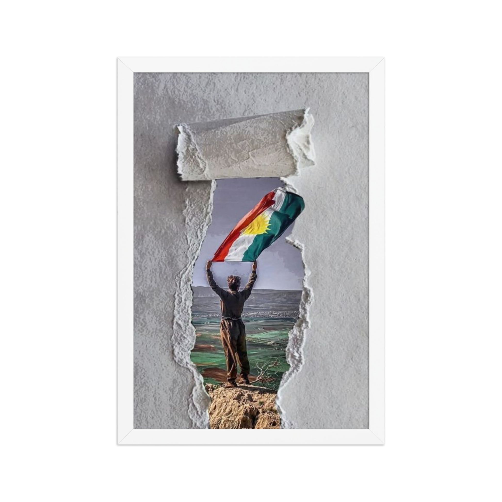 Kurdistan Flag Framed Poster | 2+2=1 Wall Art - Kurdish Wall Art Poster | MarsoniPrint