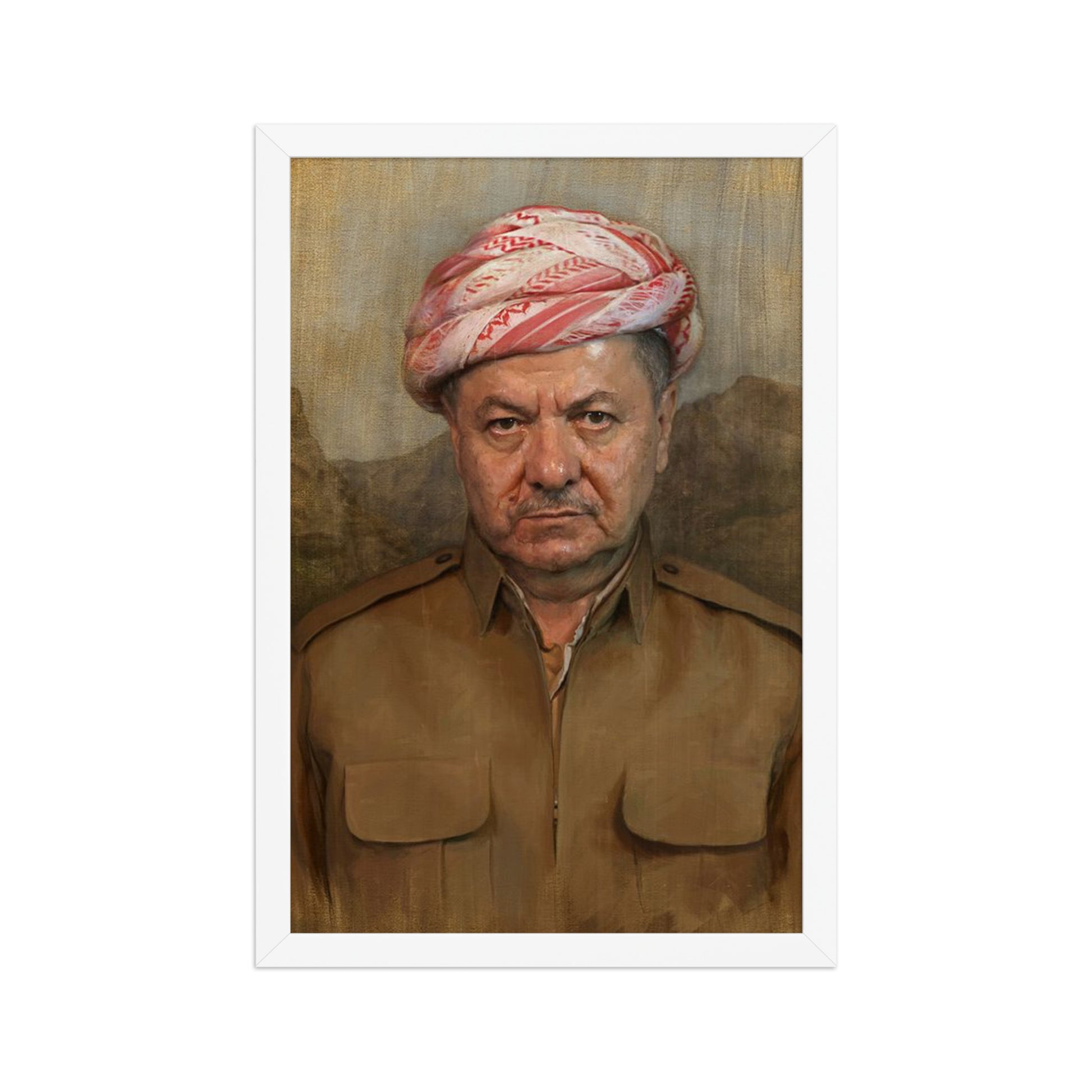 Mesut Barzani Framed Poster | Kurdish Leader Wall Art - Kurdish Wall Art Poster | MarsoniPrint