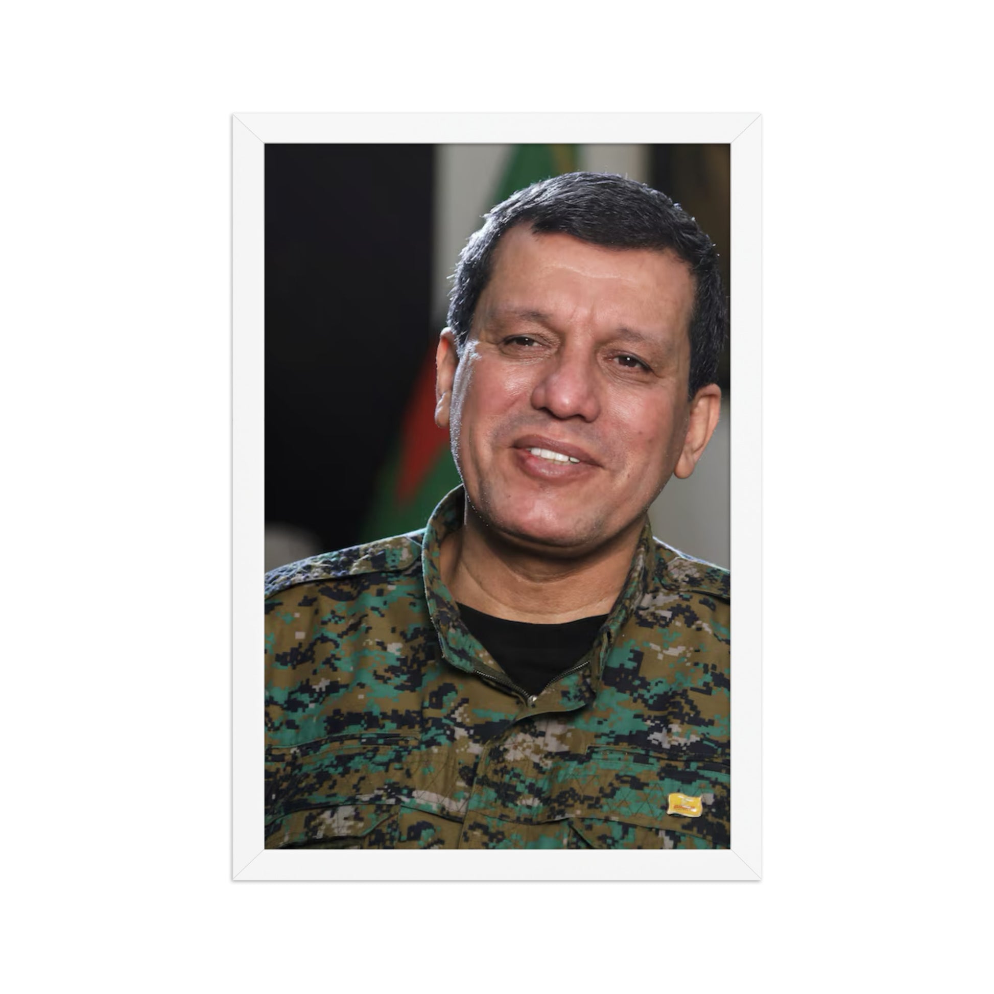 Mazlum Abdi Framed Poster | Kurdish Leader Art - Kurdish Wall Art Poster | MarsoniPrint