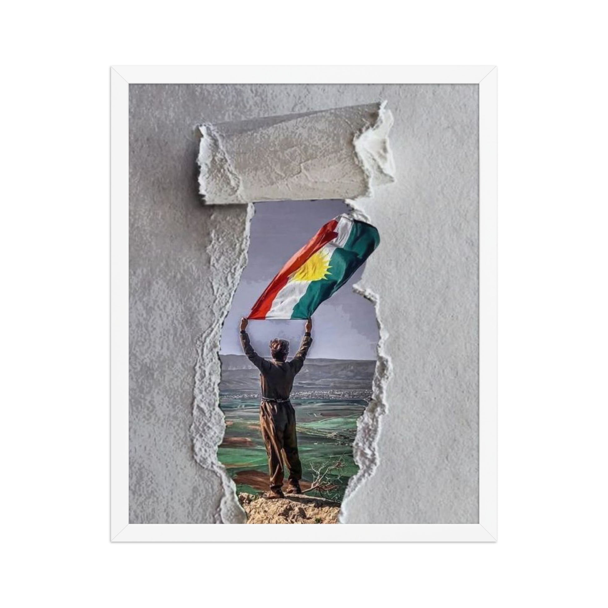 Kurdistan Flag Framed Poster | 2+2=1 Wall Art - Kurdish Wall Art Poster | MarsoniPrint