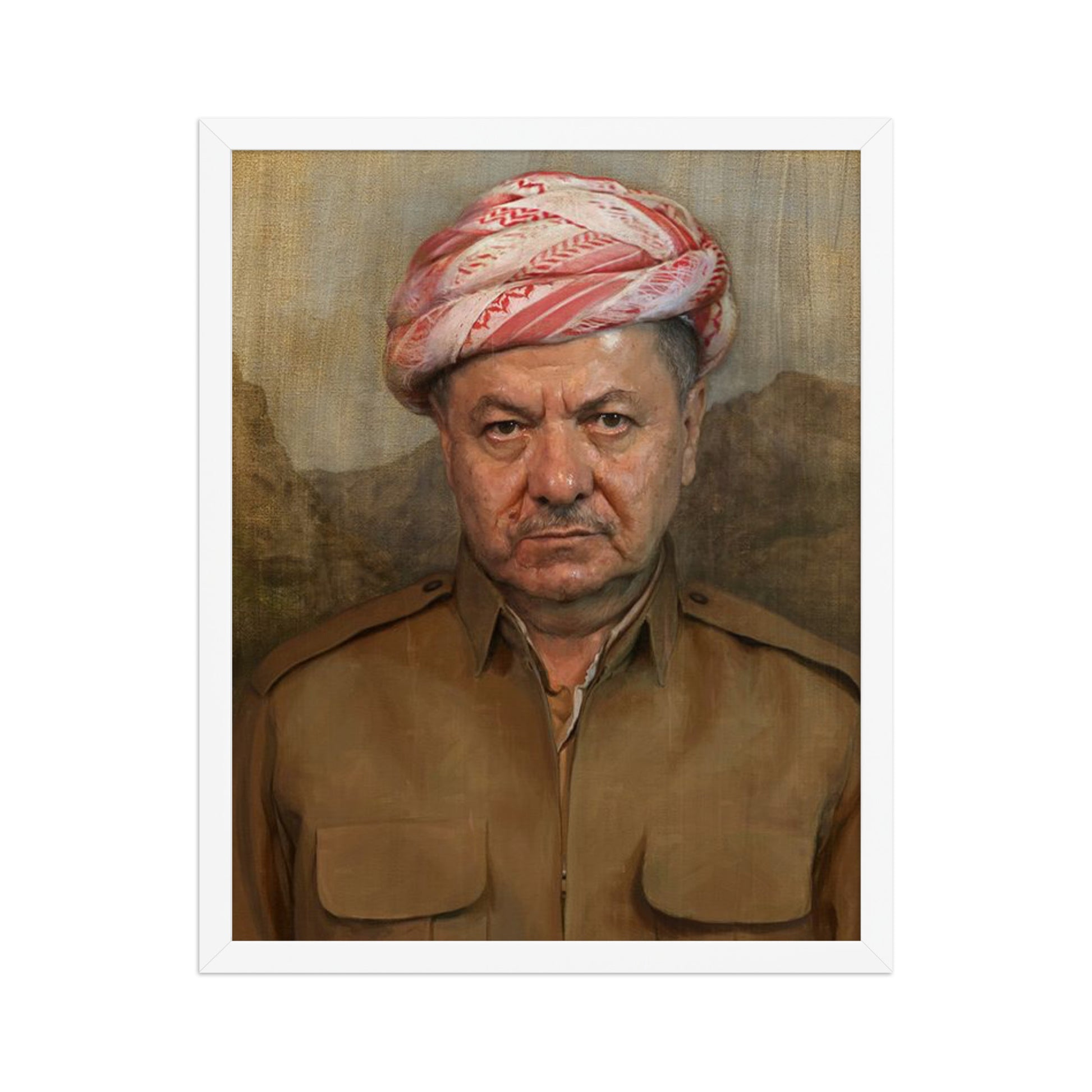 Mesut Barzani Framed Poster | Kurdish Leader Wall Art - Kurdish Wall Art Poster | MarsoniPrint
