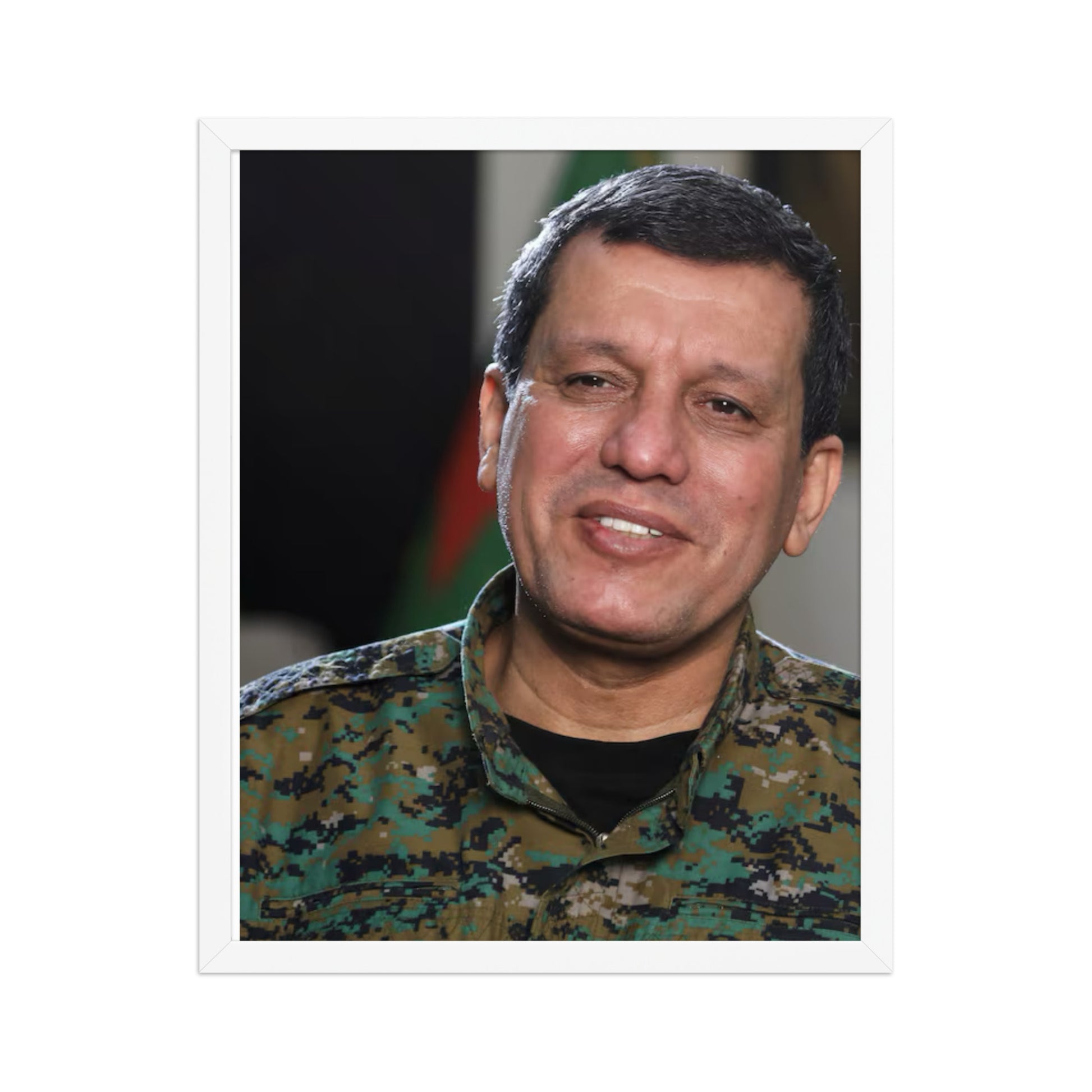 Mazlum Abdi Framed Poster | Kurdish Leader Art - Kurdish Wall Art Poster | MarsoniPrint