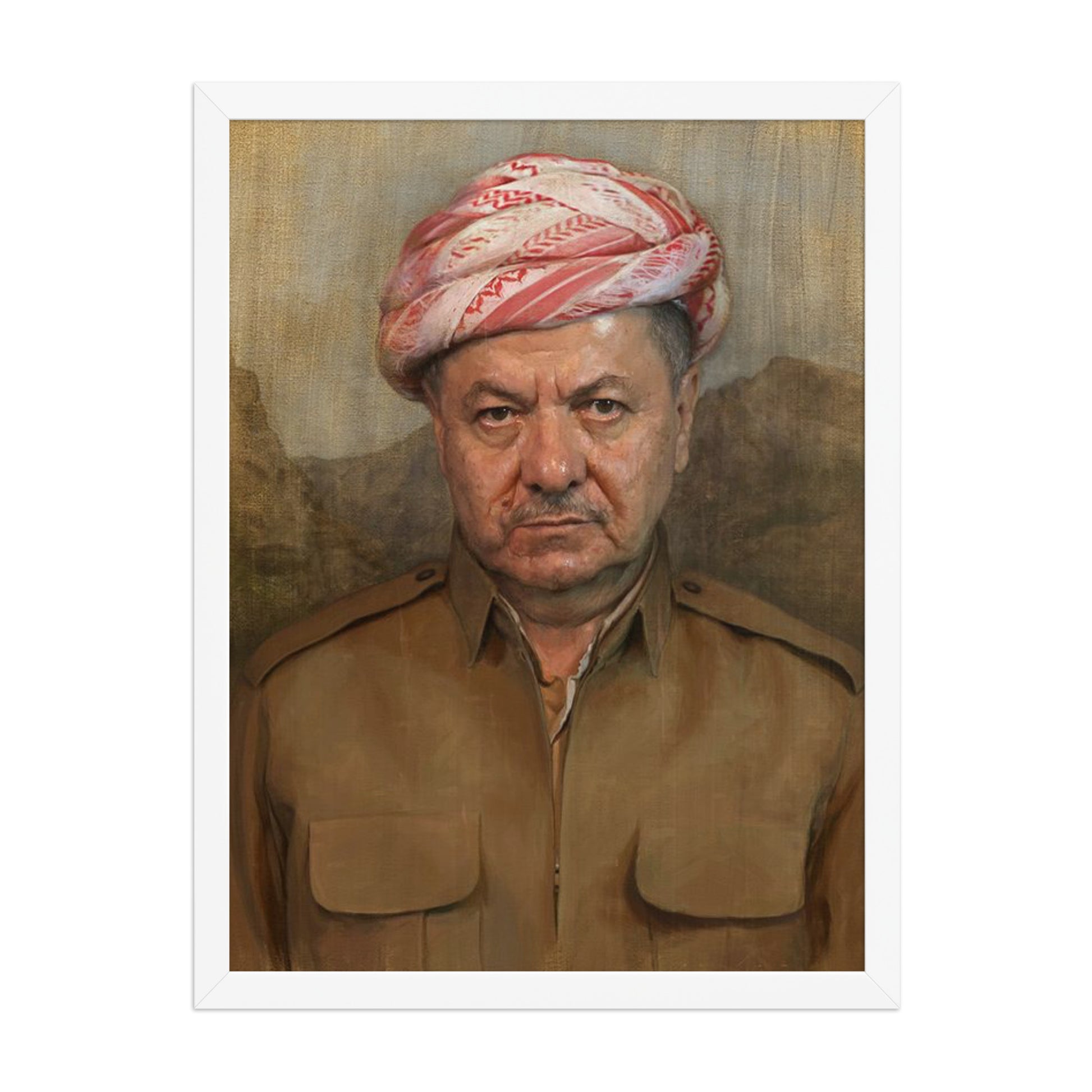 Mesut Barzani Framed Poster | Kurdish Leader Wall Art - Kurdish Wall Art Poster | MarsoniPrint