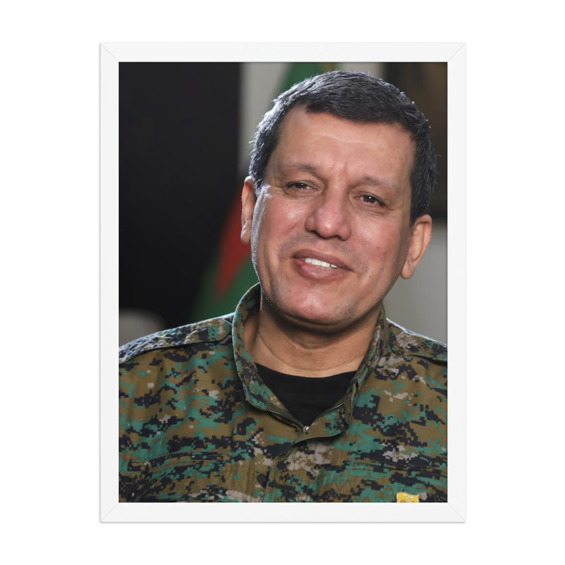 Mazlum Abdi Framed Poster | Kurdish Leader Art - Kurdish Wall Art Poster | MarsoniPrint