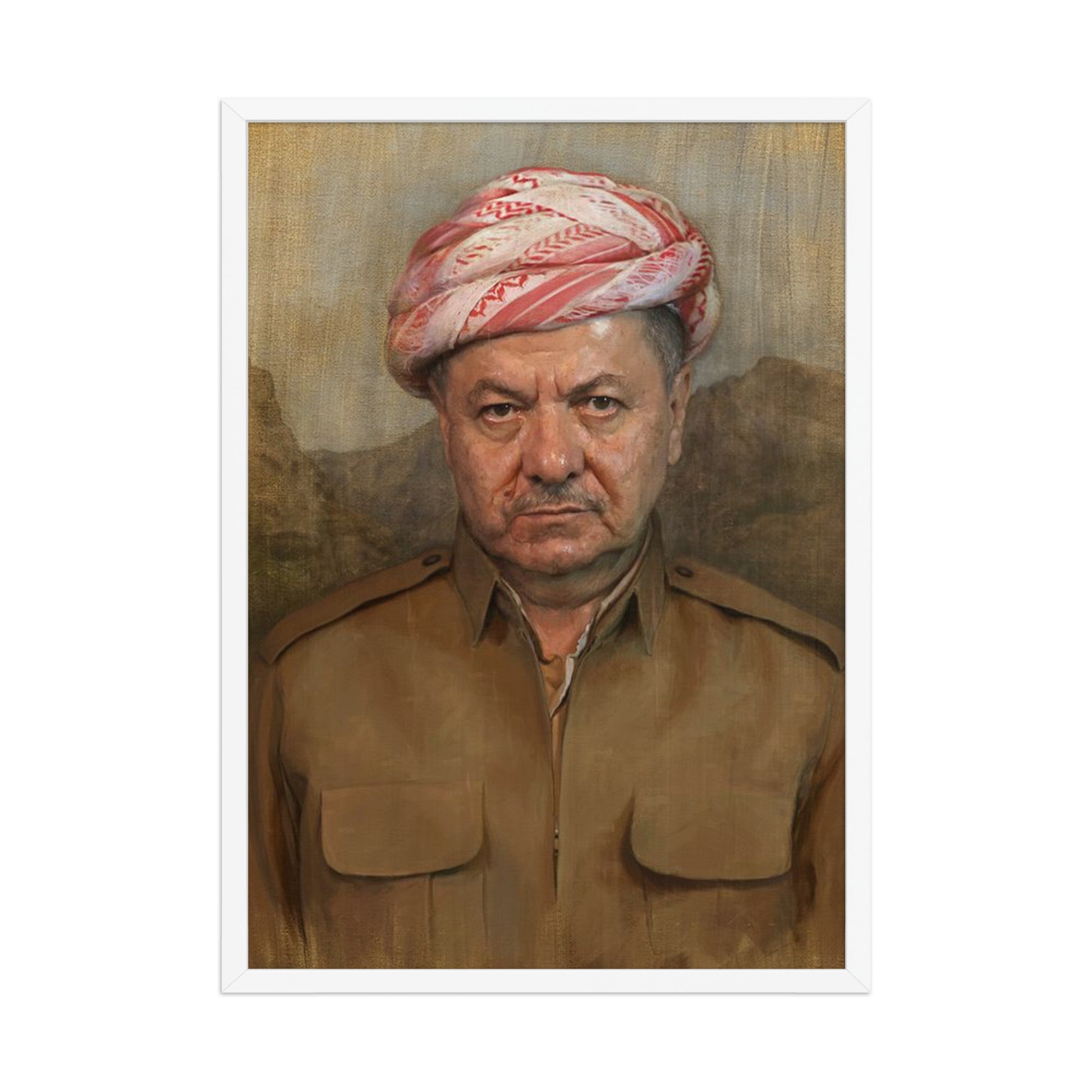 Mesut Barzani Framed Poster | Kurdish Leader Wall Art - Kurdish Wall Art Poster | MarsoniPrint