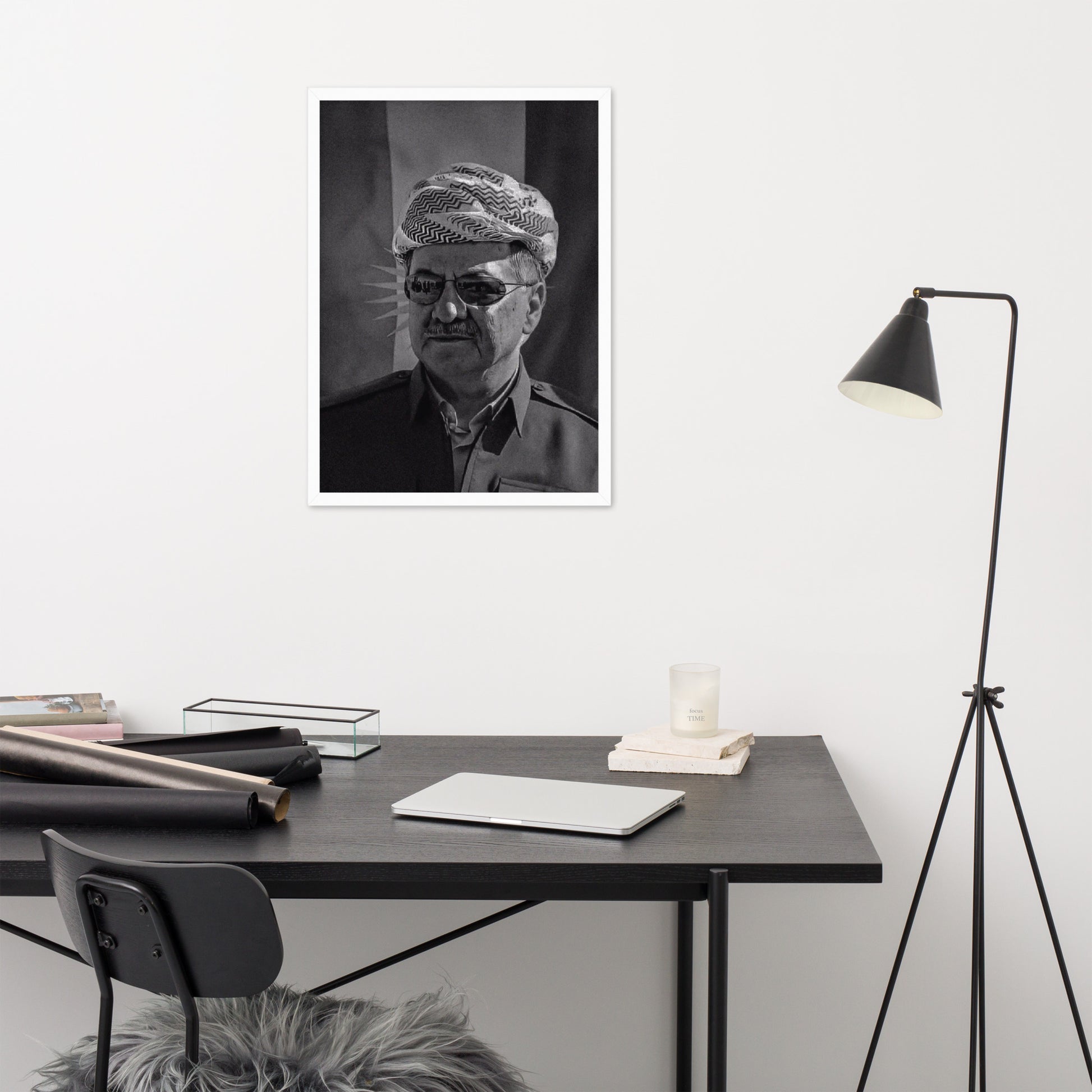 Barzani Portrait Framed Poster | Kurdish Leader Wall Art - Kurdish Wall Art Poster | MarsoniPrint