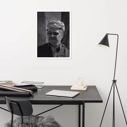 Barzani Portrait Framed Poster | Kurdish Leader Wall Art - Kurdish Wall Art Poster | MarsoniPrint
