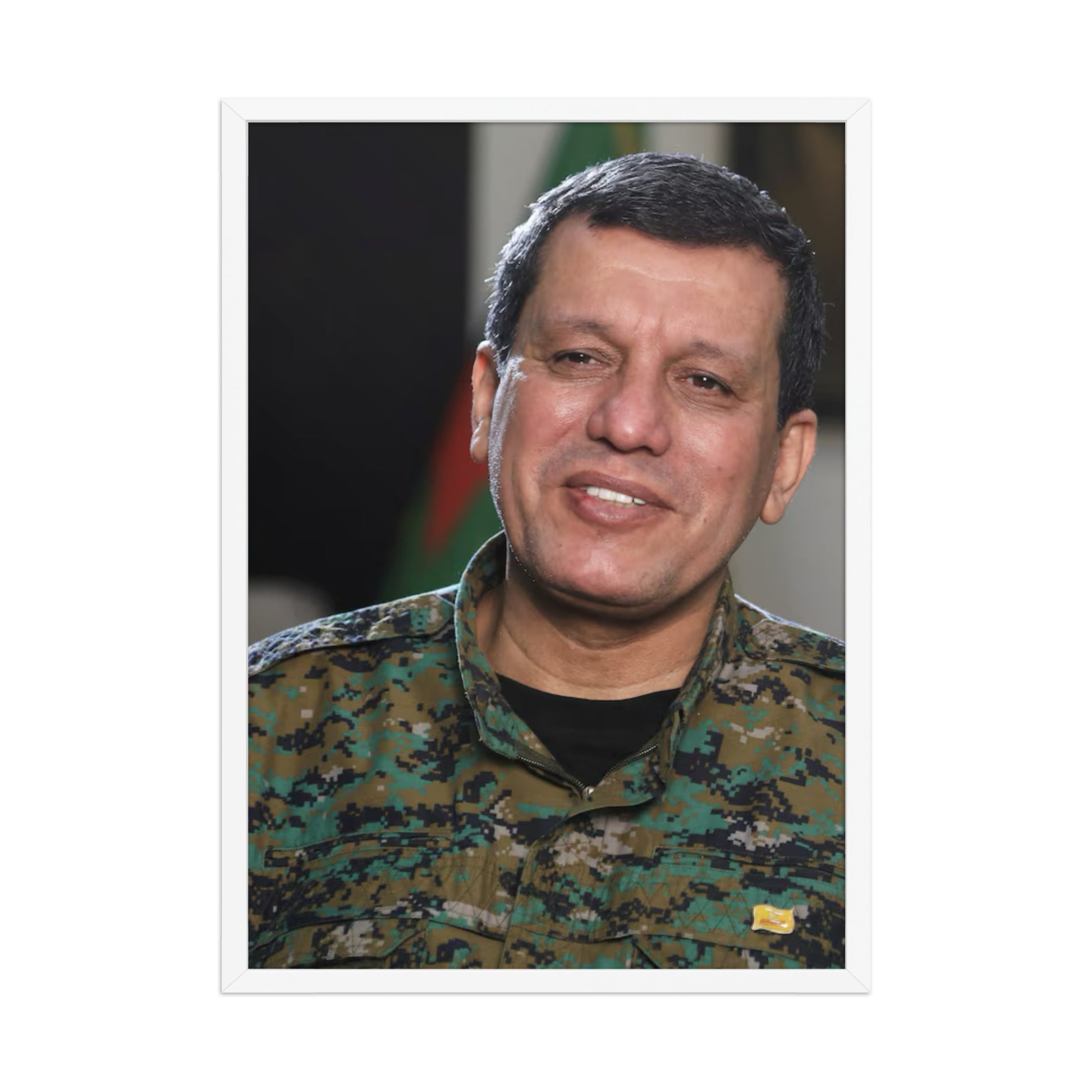 Mazlum Abdi Framed Poster | Kurdish Leader Art - Kurdish Wall Art Poster | MarsoniPrint